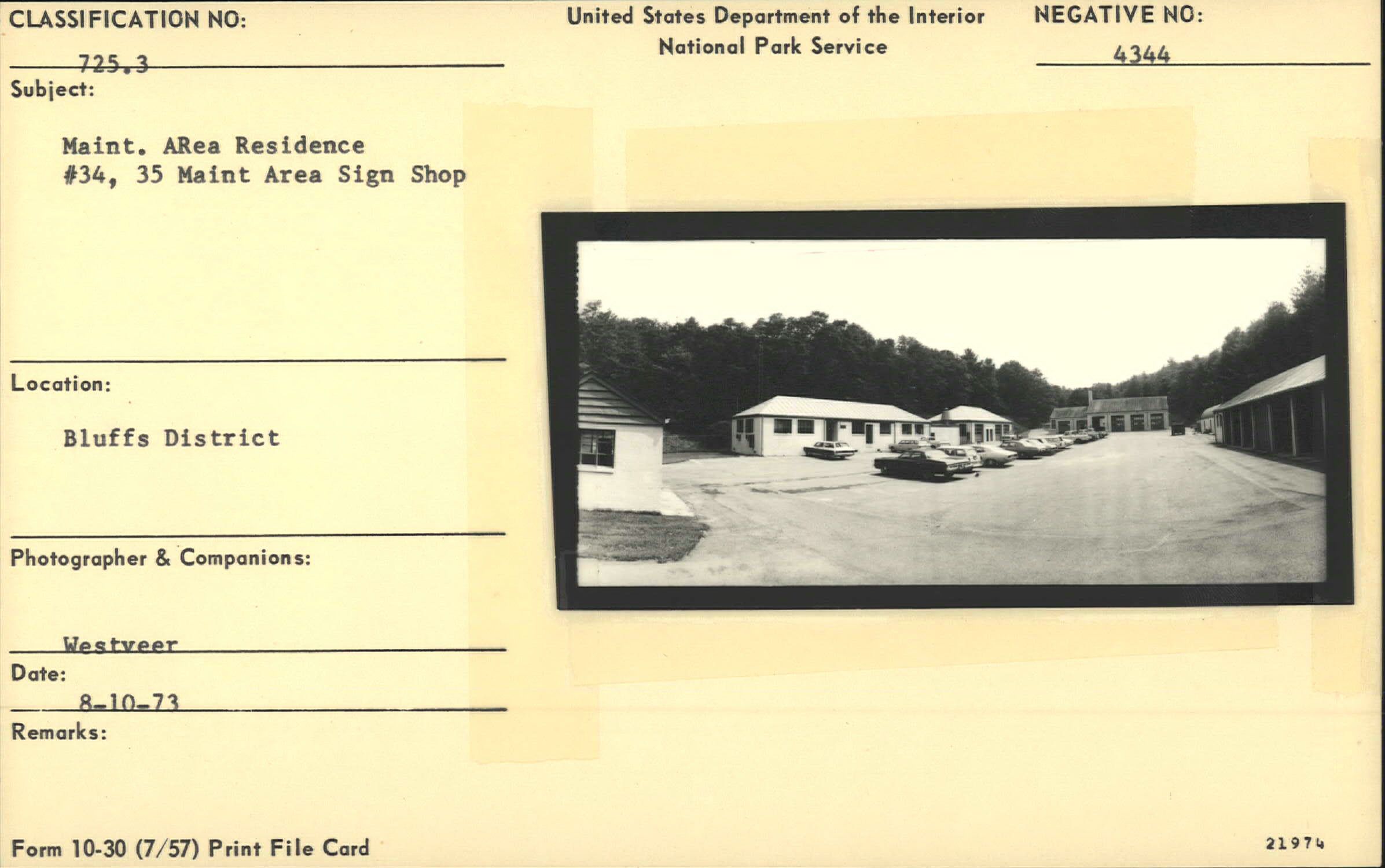 Maintenance Area Residences #34 and #35 near Sign Shop