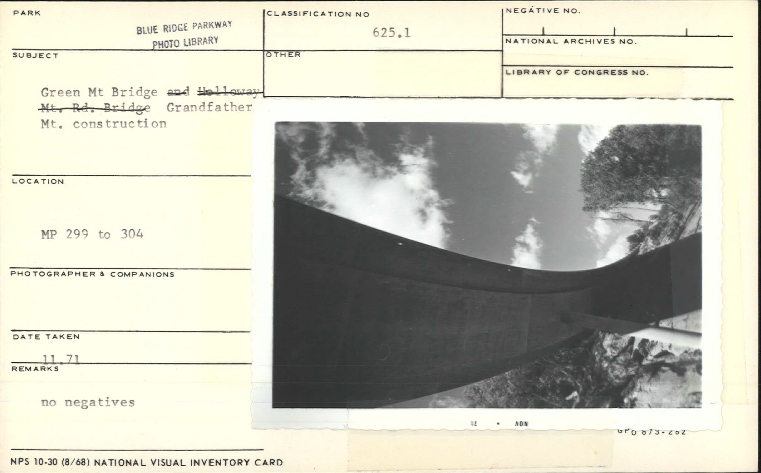 Green Mountain Creek Bridge, part of Grandfather Mountain construction