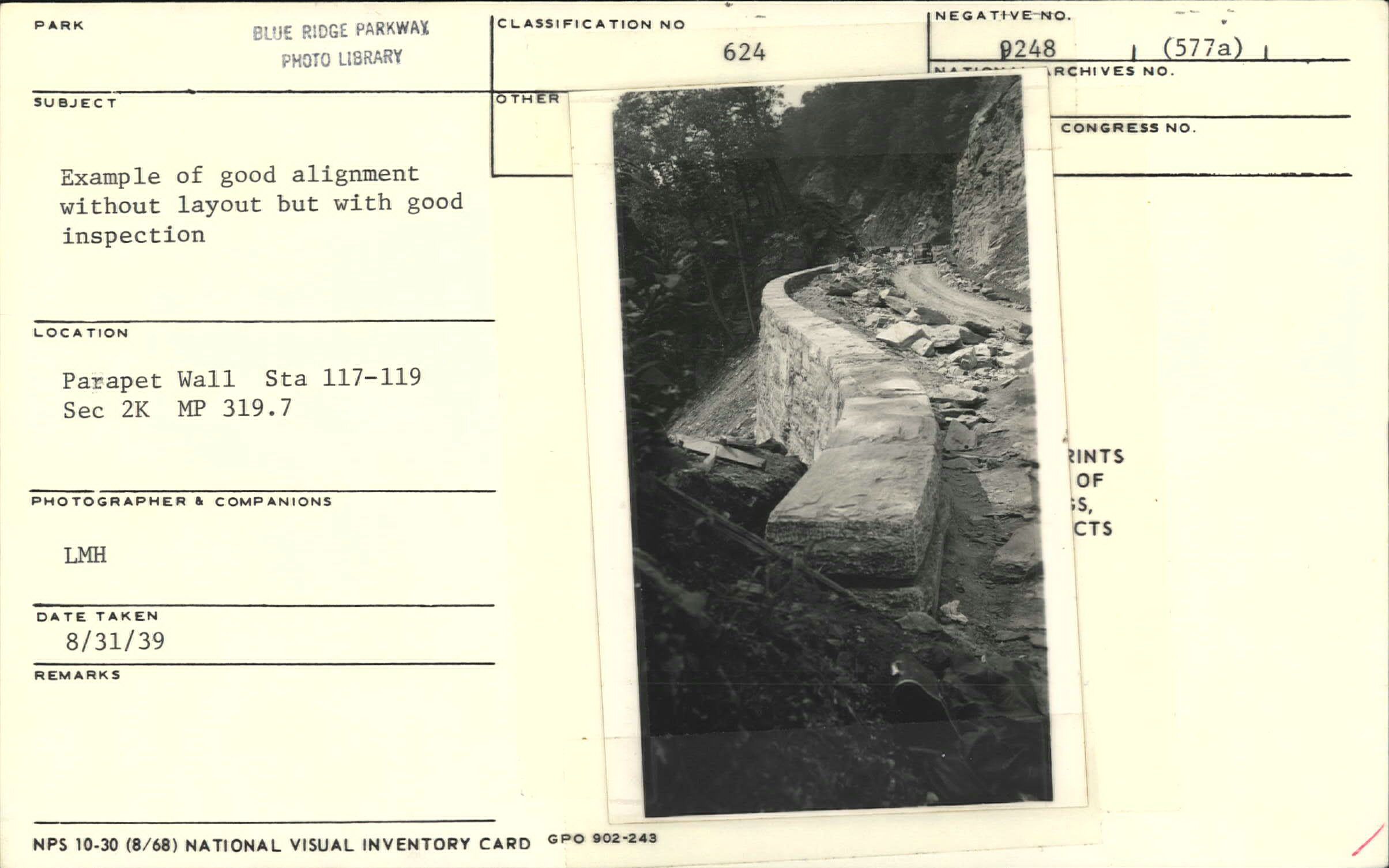 Example of good alignment on parapet wall without layout but with good inspection
