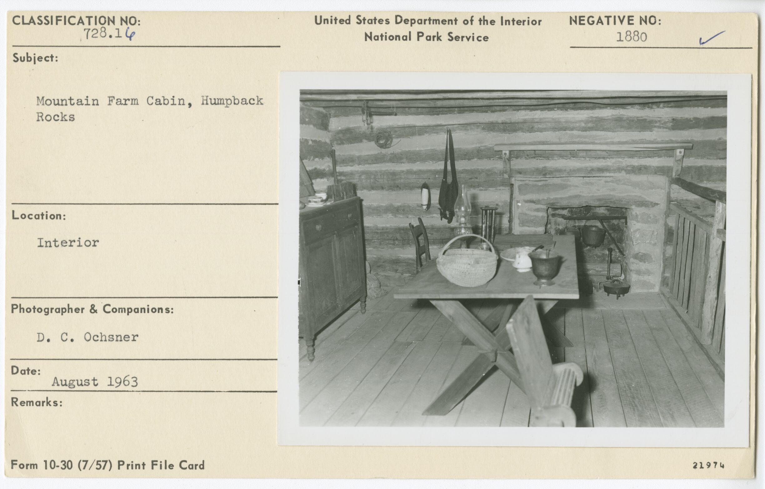 Mountain Farm Cabin Interior, Humpback Rocks