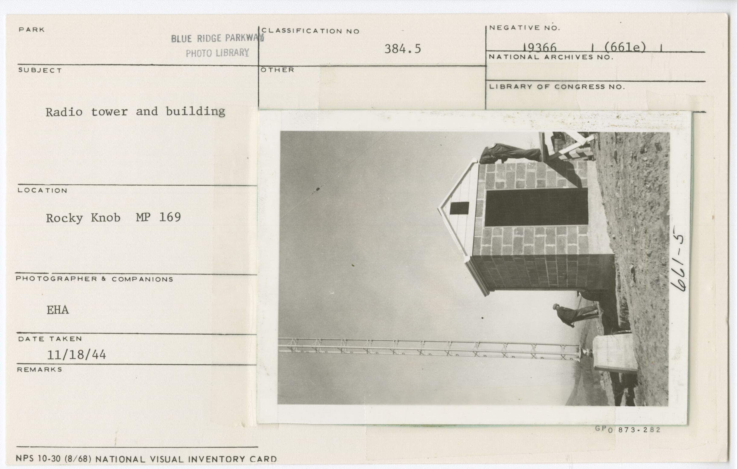 Radio tower and building