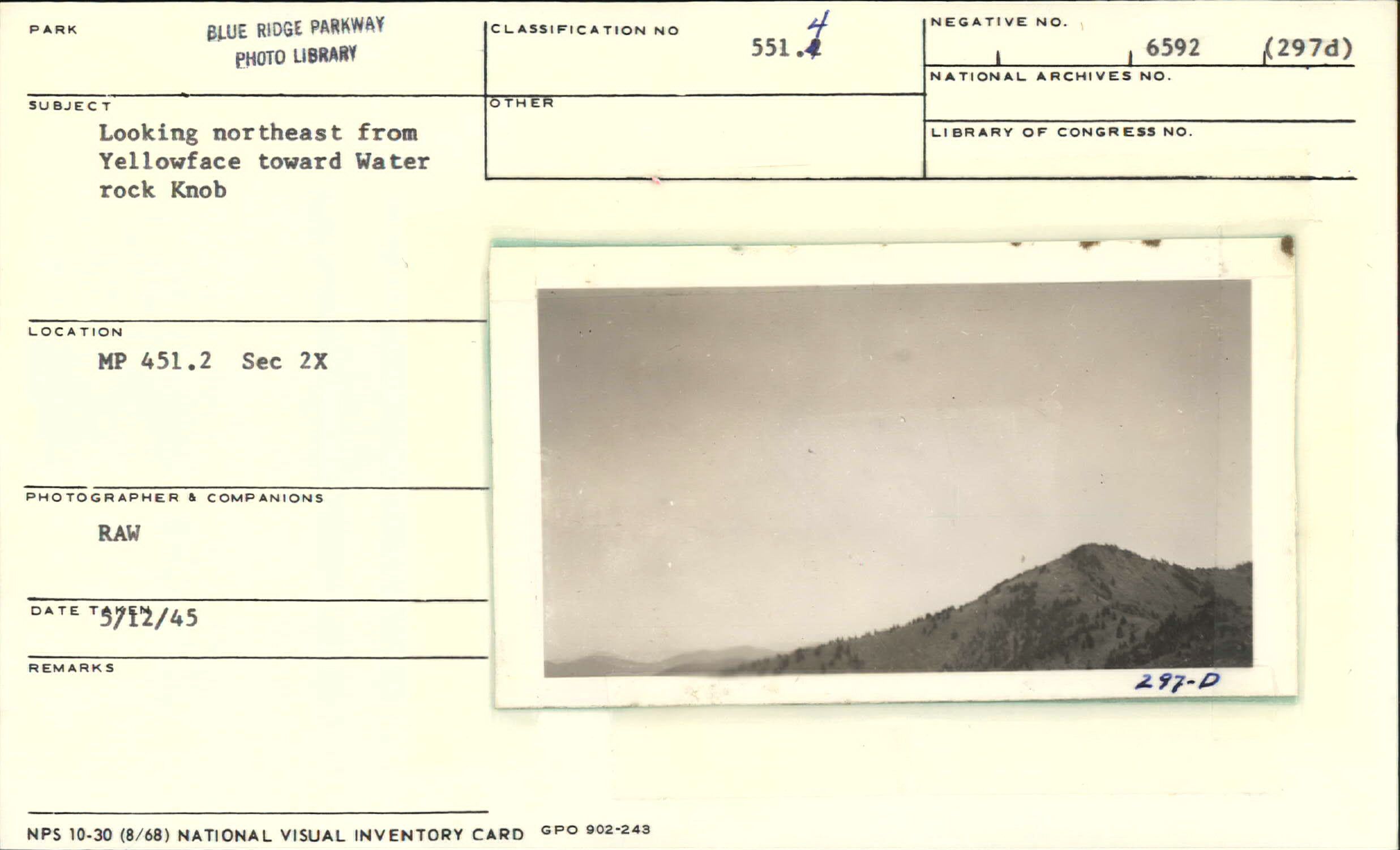 Looking northeast from Yellowface toward Waterrock Knob