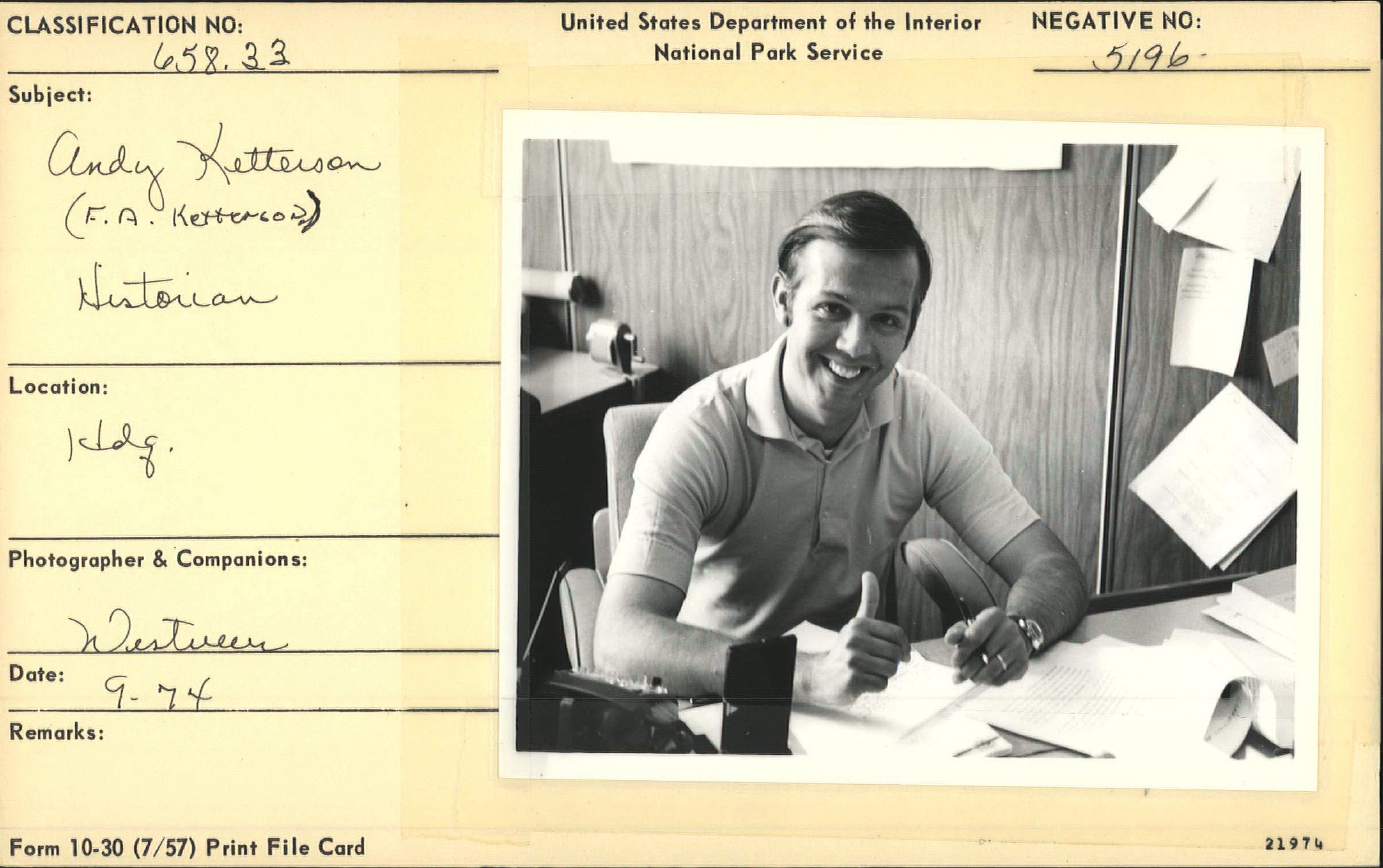 F. A. (Andy) Ketterson, Jr., Historian