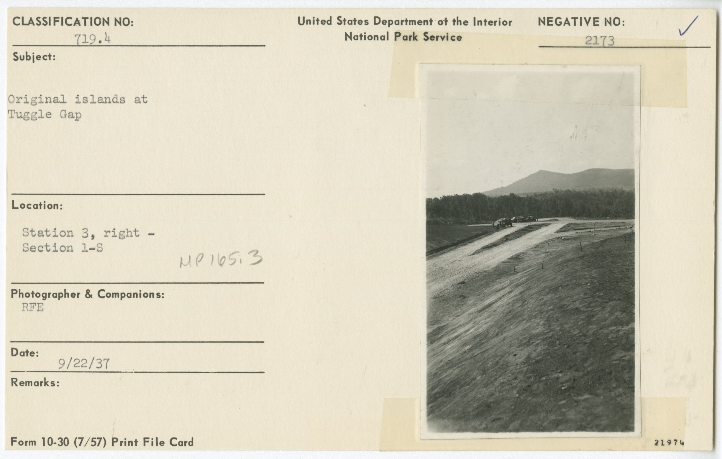 Original islands at Tuggle Gap