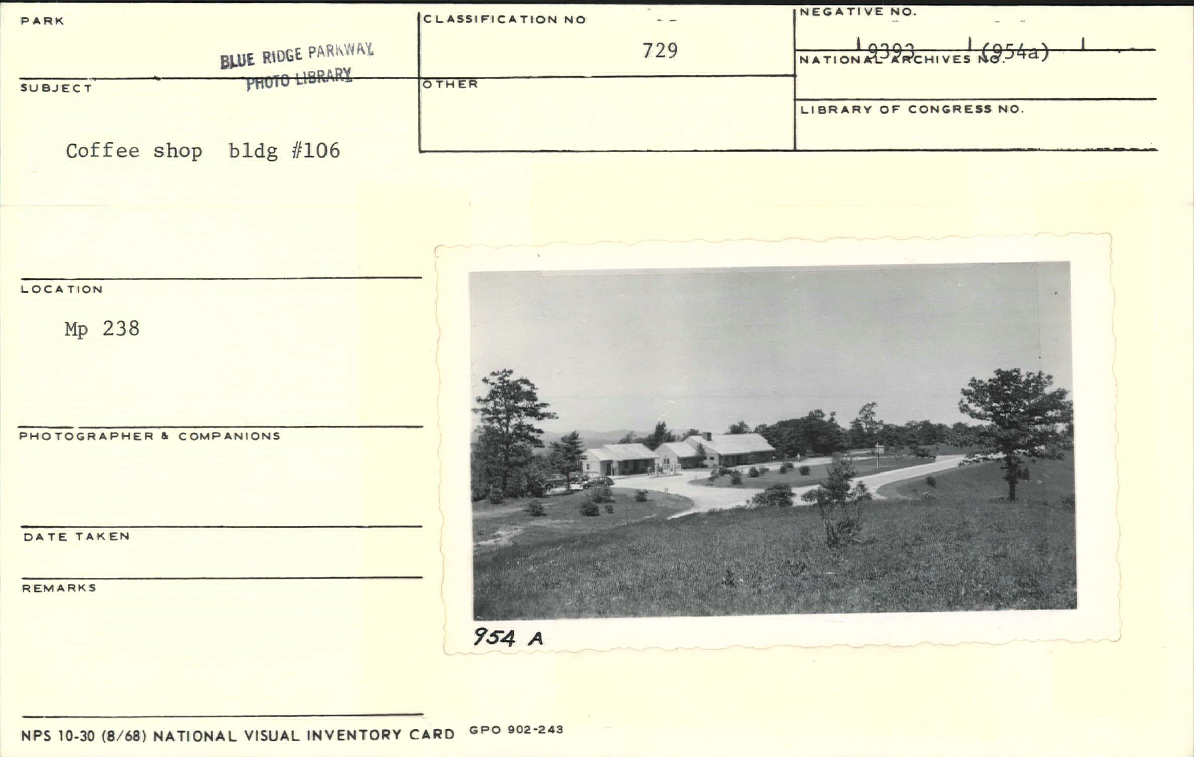 Coffee shop, Bldg. #106