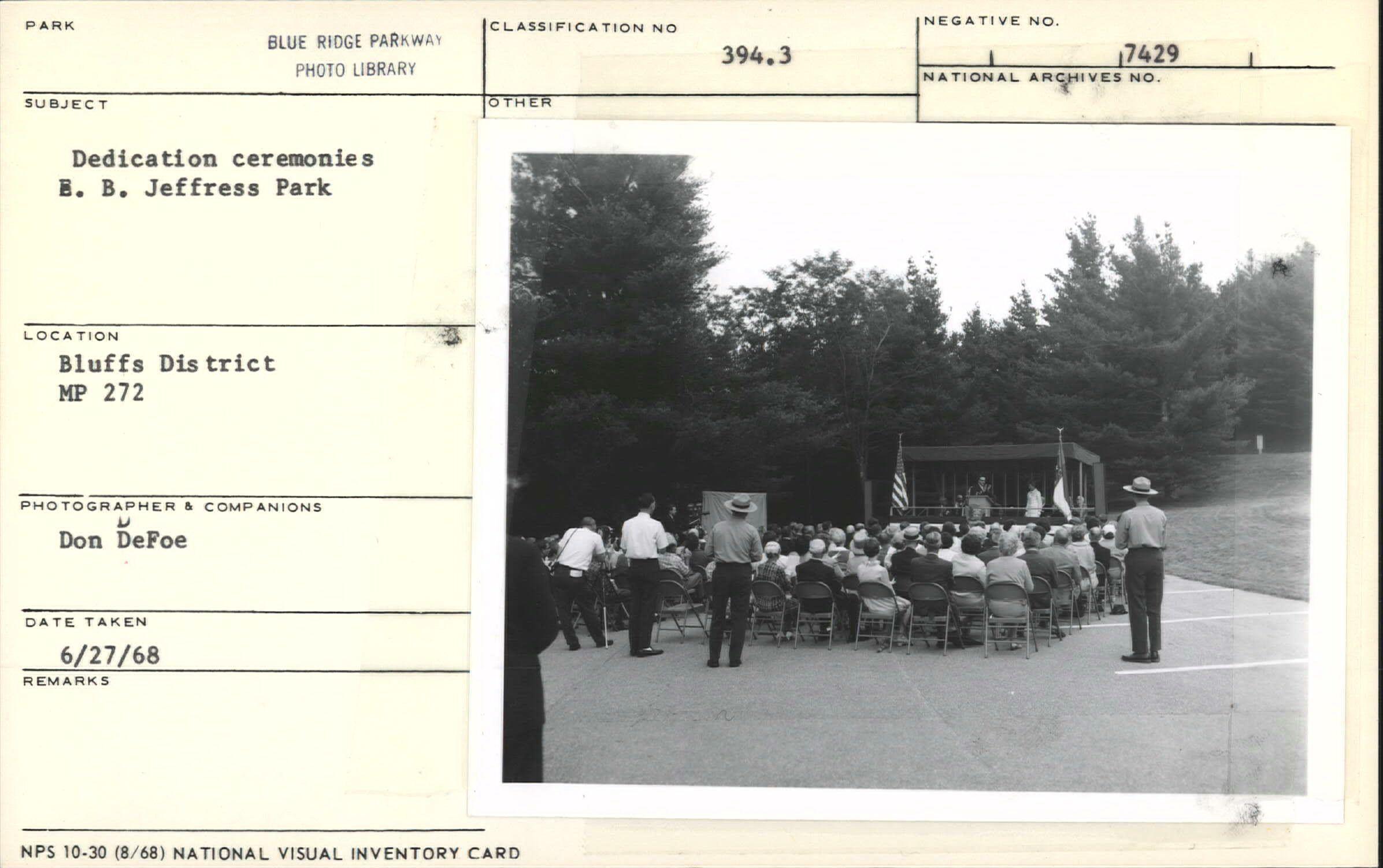 Dedication ceremony of E.B. Jeffress Park