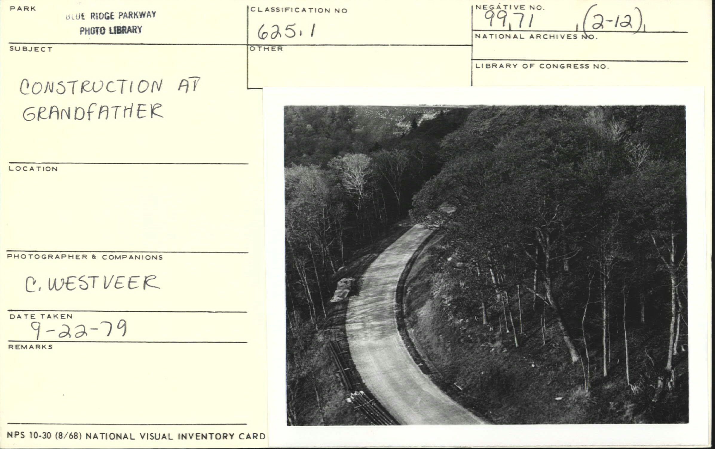 Aerial view of construction around Grandfather Mountain