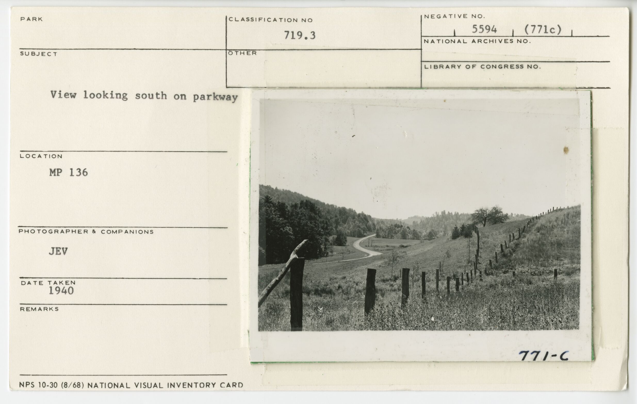 View looking south on Parkway