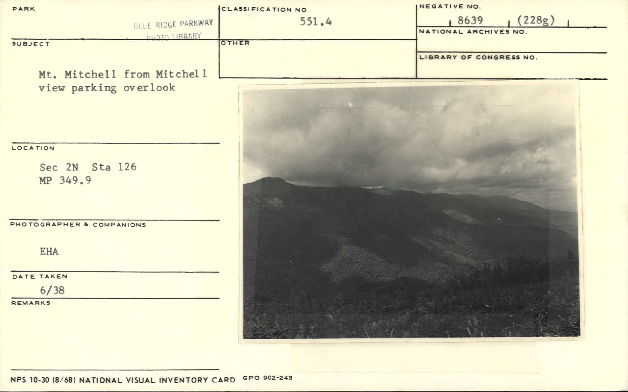 View from Mt. Mitchell Parking Overlook