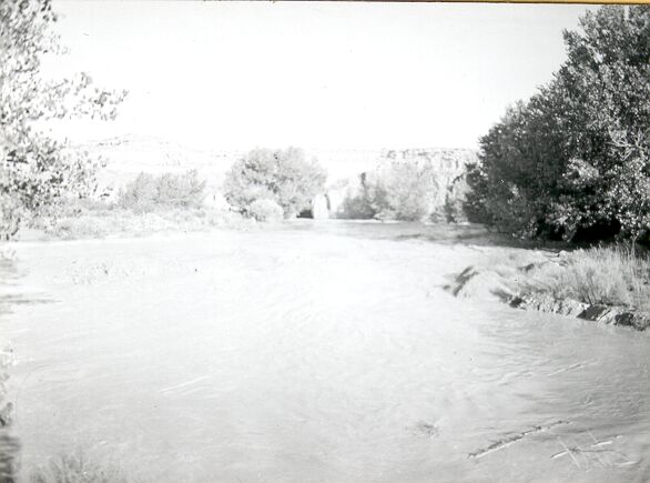 Chaco Wash in Flood at Fajada Crossing Facing East
