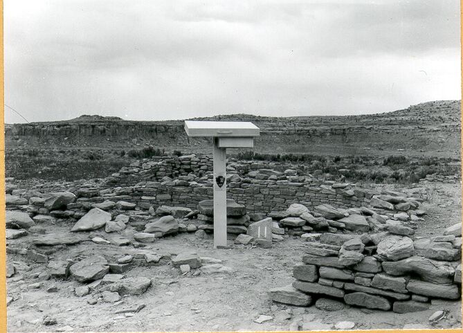 Kiva Trailside Exhibit at Station 11 on the Self-Guided Tour of Pueblo Bonito
