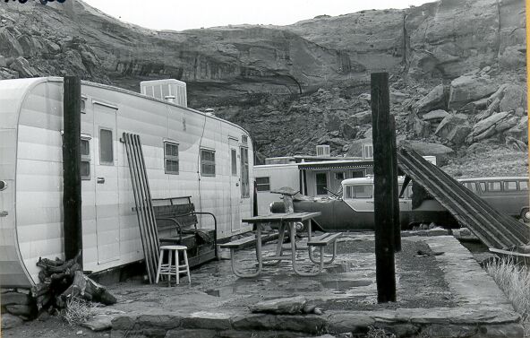 Wind Damage at Trailer HT-1; A Porch Roof Landed on a Car