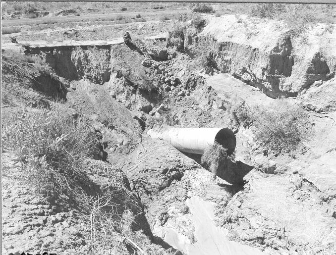 Culvert Upended in Cut on Route 2