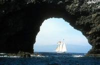 Californian Framed by Arch Rock