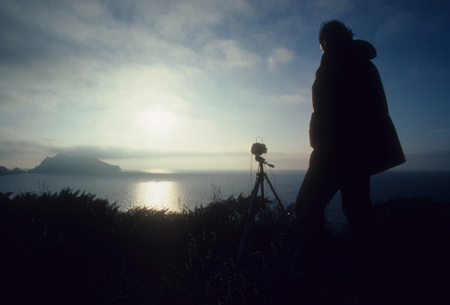 Photographer at Sunset on Anacapa