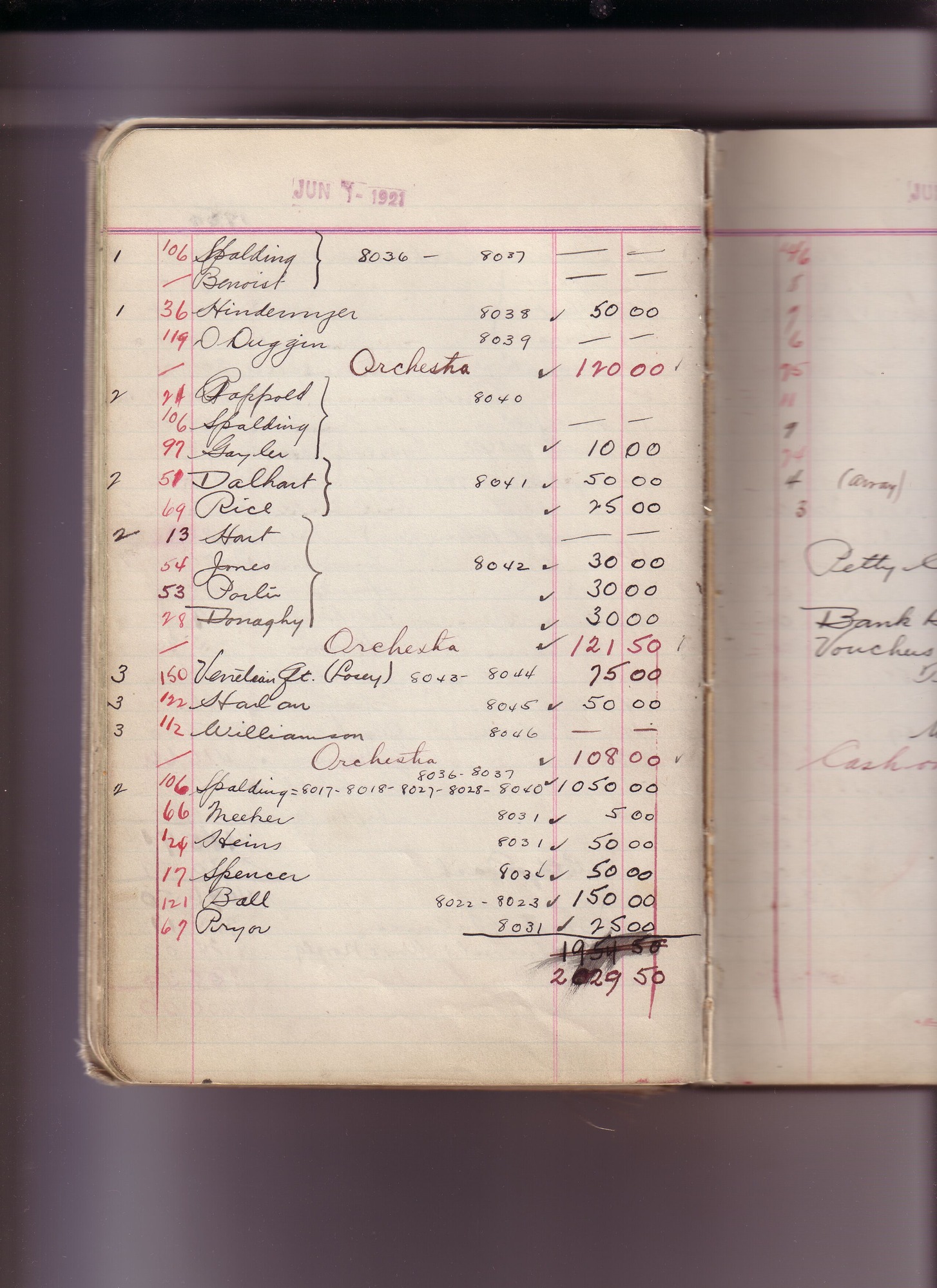 Thomas Edison's New York City Recording Studio Cash Book 17 (of 21), Image 48 (of 244).