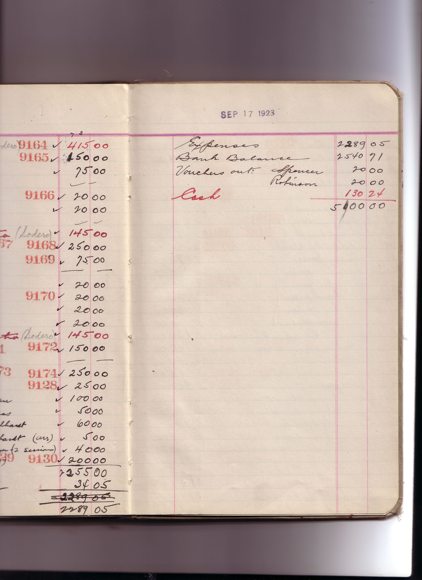 Thomas Edison's New York City Recording Studio Cash Book 17 (of 21), Image 237 (of 244).
