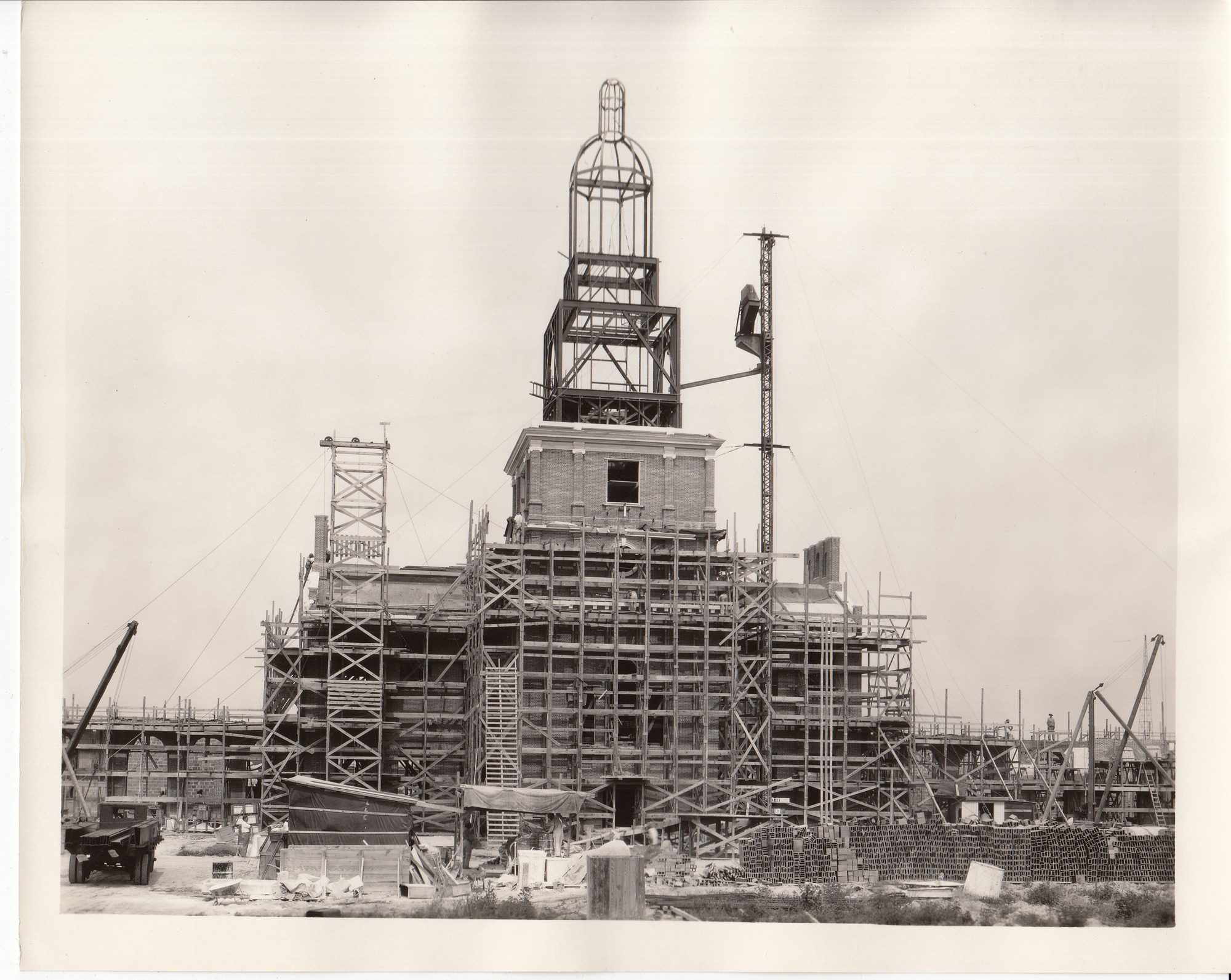 Site of Henry Ford Museum, Dearborn, Michigan, Edison Institute under construction.