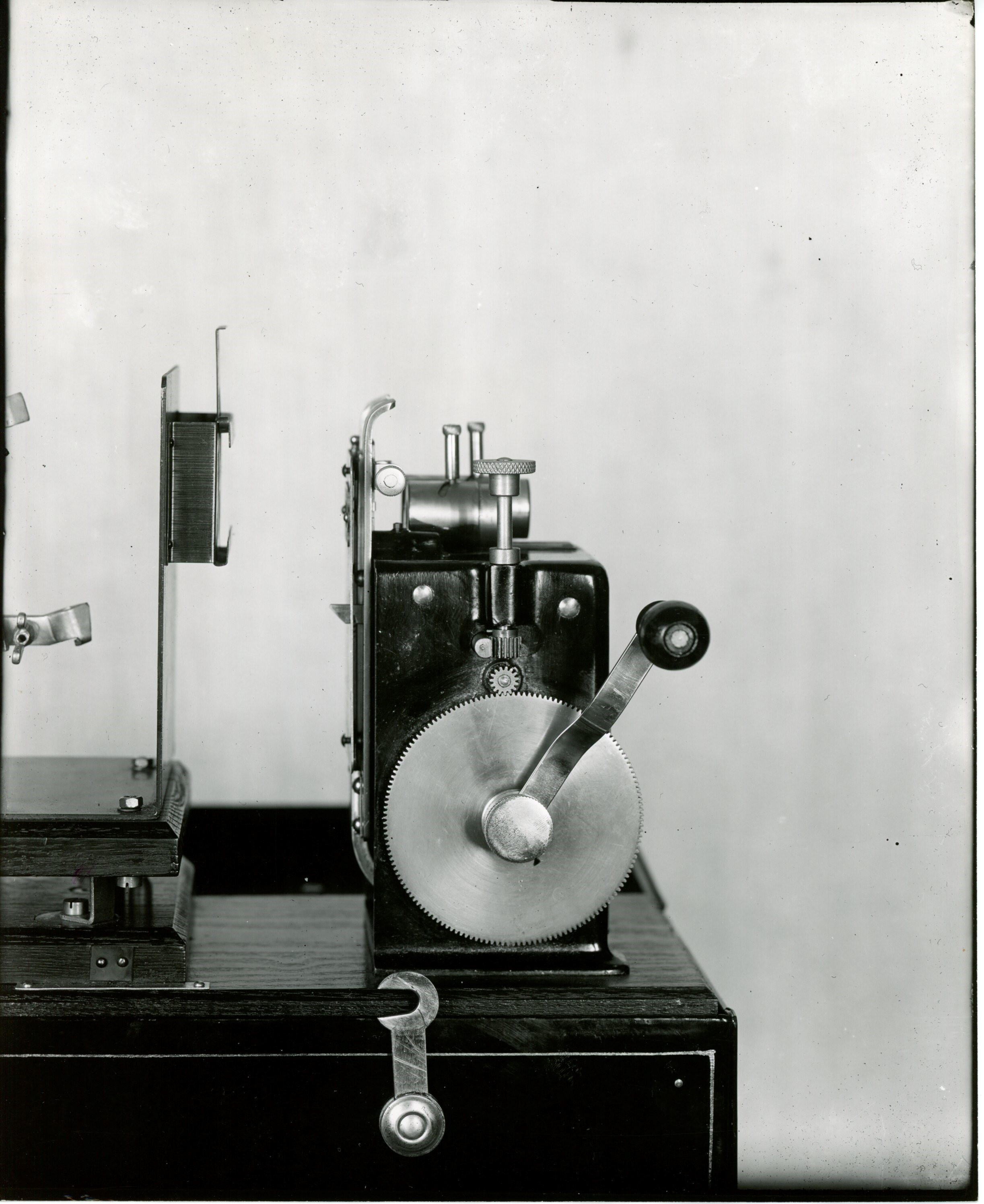 Edison home projecting kinetoscope, detail of head, stripped.
