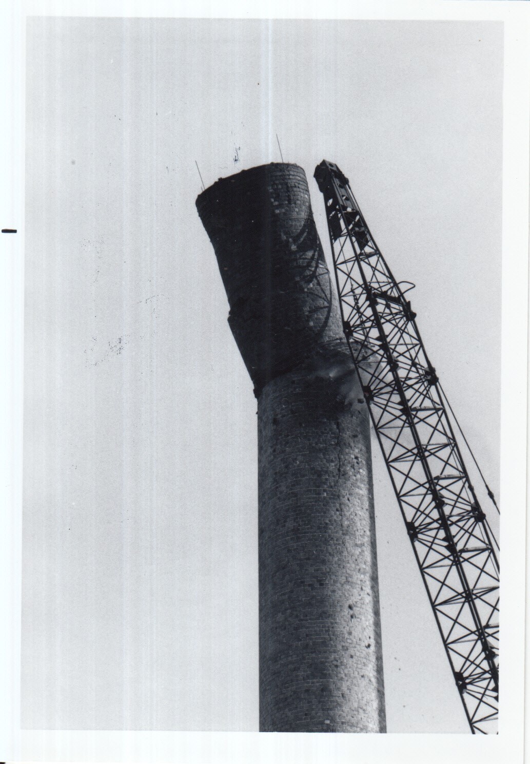 Demolition of McGraw-Edison chimney.
