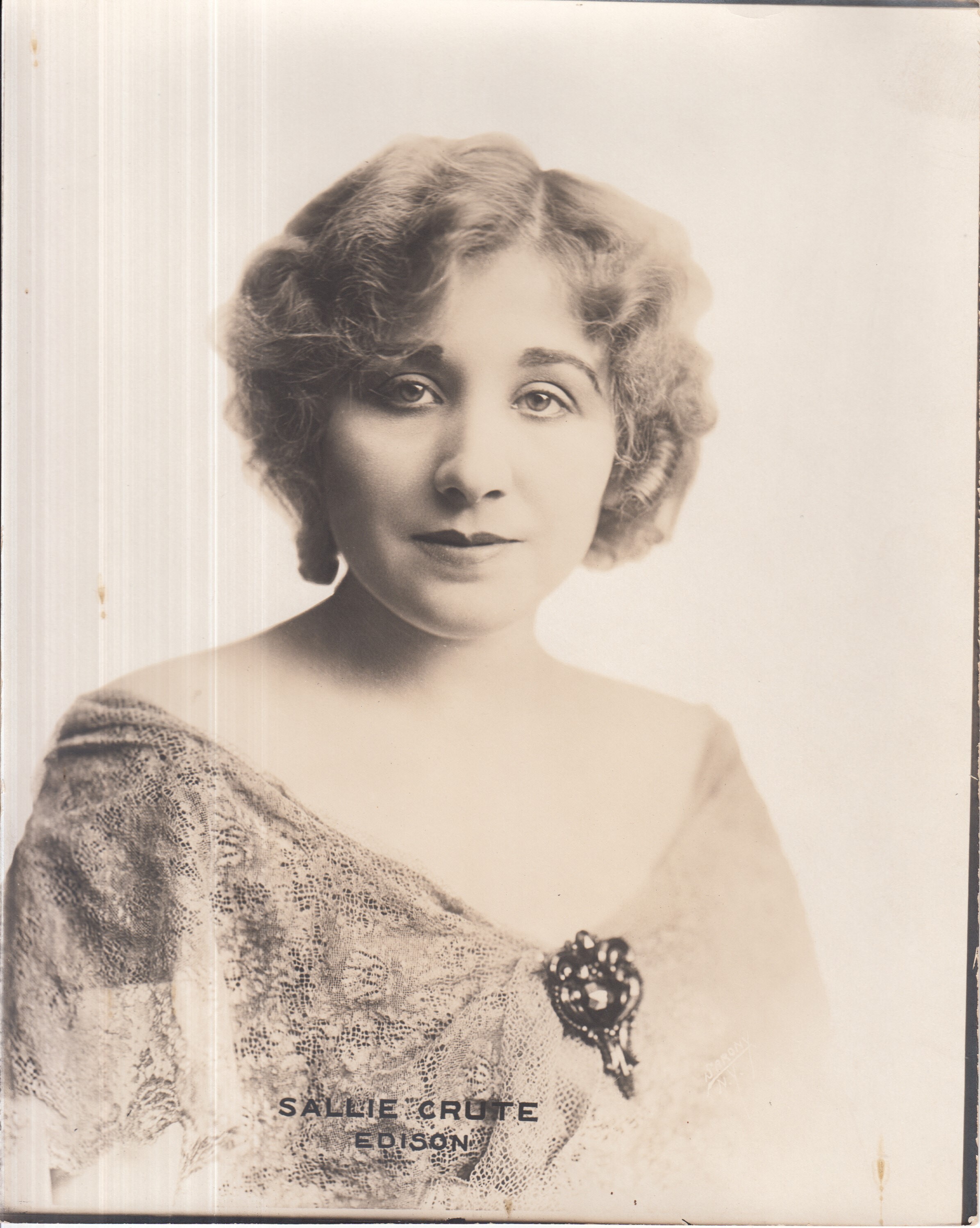 Portrait of Sallie Crute, Edison motion picture artist.