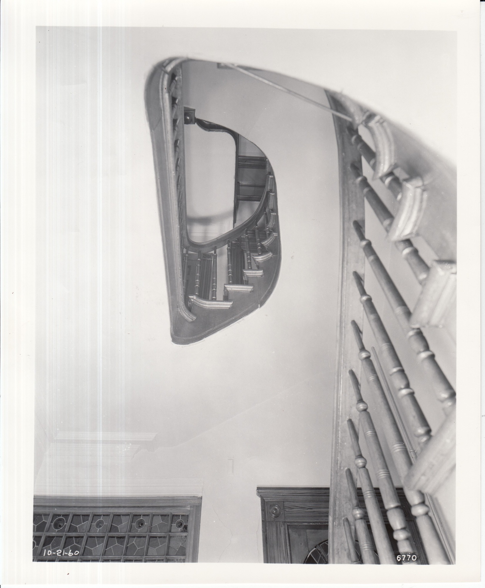 Glenmont, interior, first floor, stairwell, looking up to top floor.