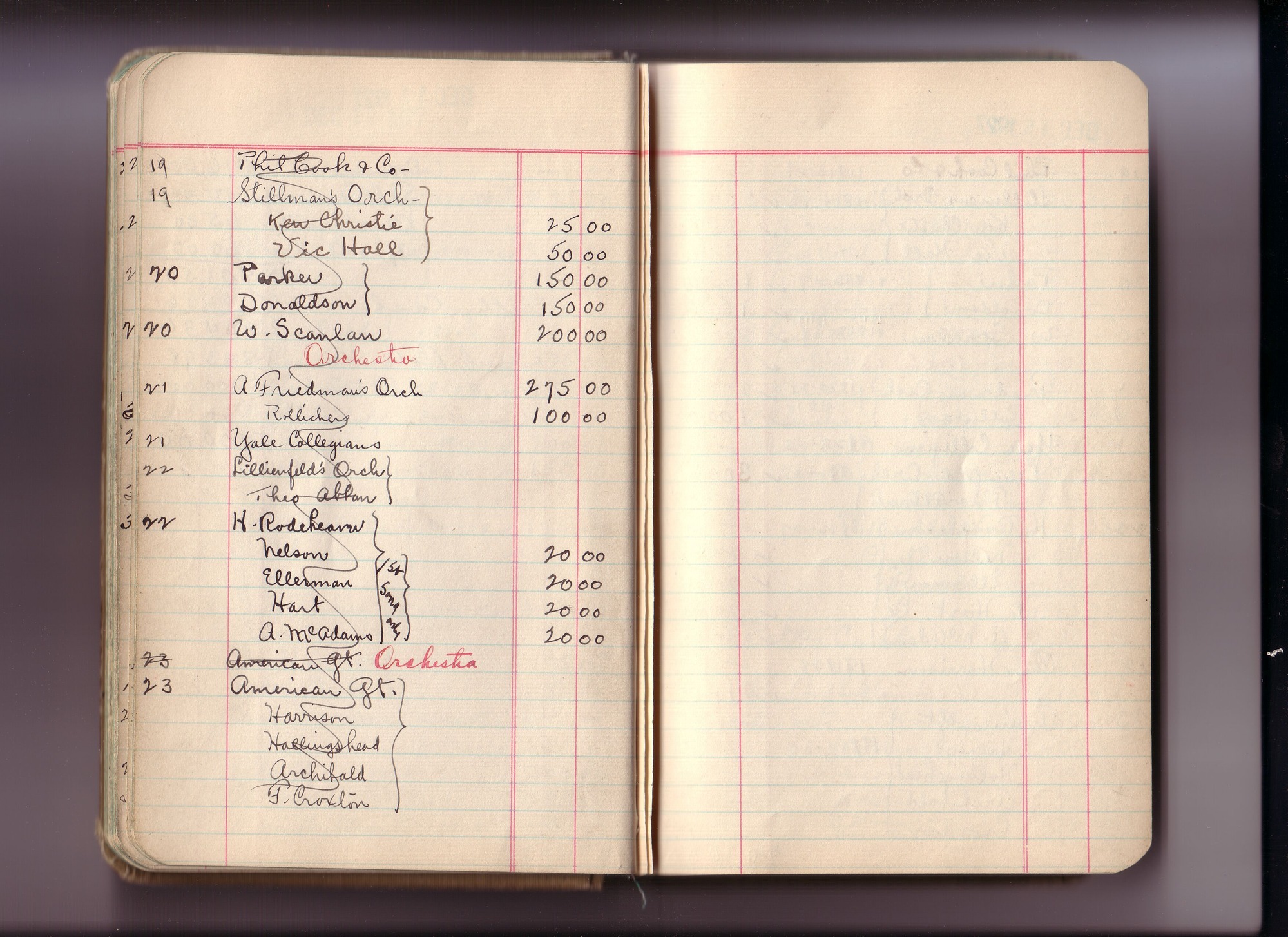 Thomas Edison's New York City Recording Studio Cash Book 20 (of 21), Image 30 (of 99).