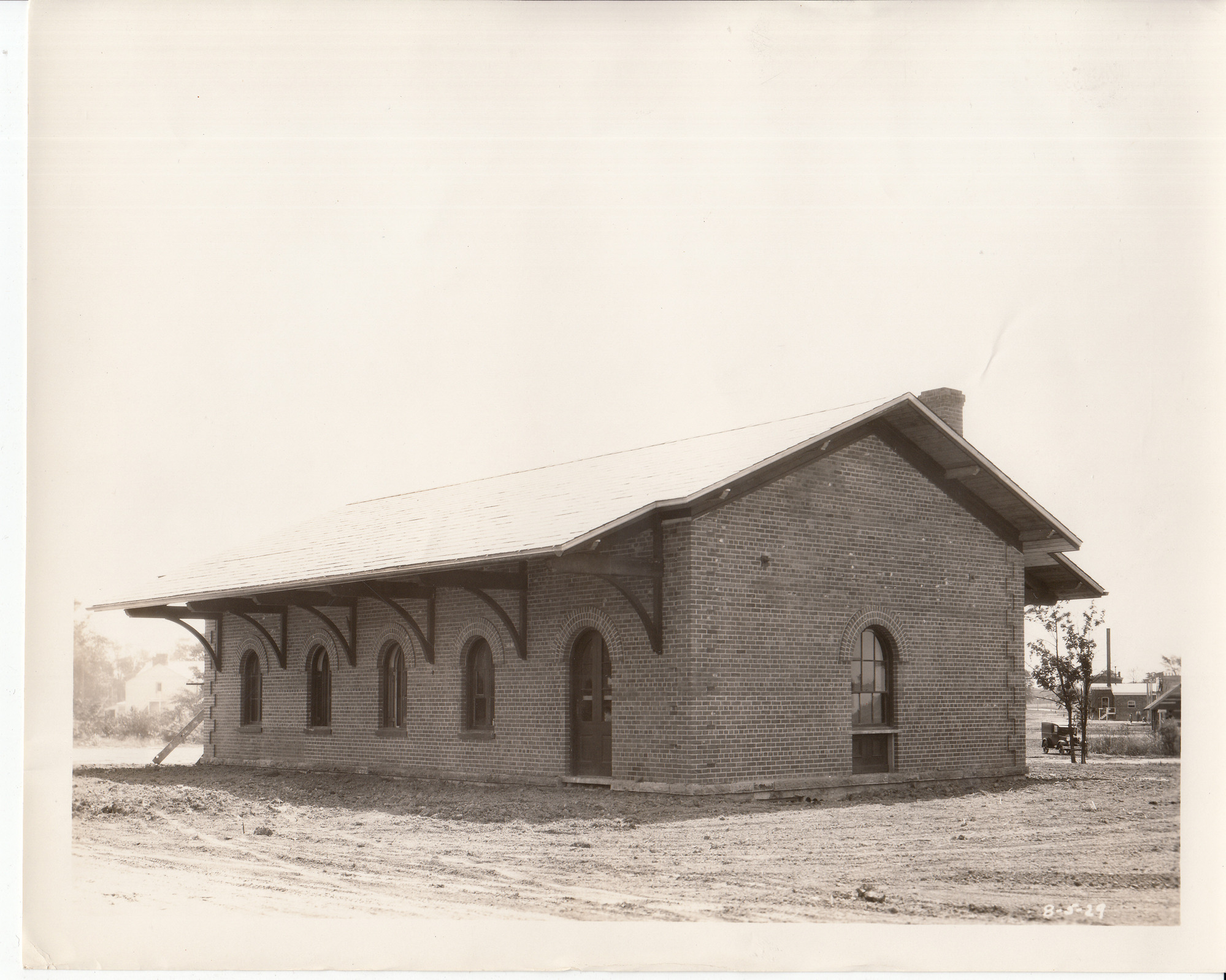 Henry Ford Museum, Dearborn, Michigan, Mt. Clemens railroad station under construction.