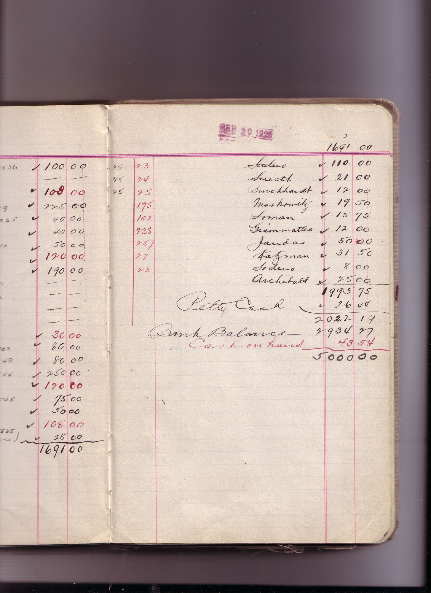 Thomas Edison's New York City Recording Studio Cash Book 16 (of 21), Image 275 (of 305).