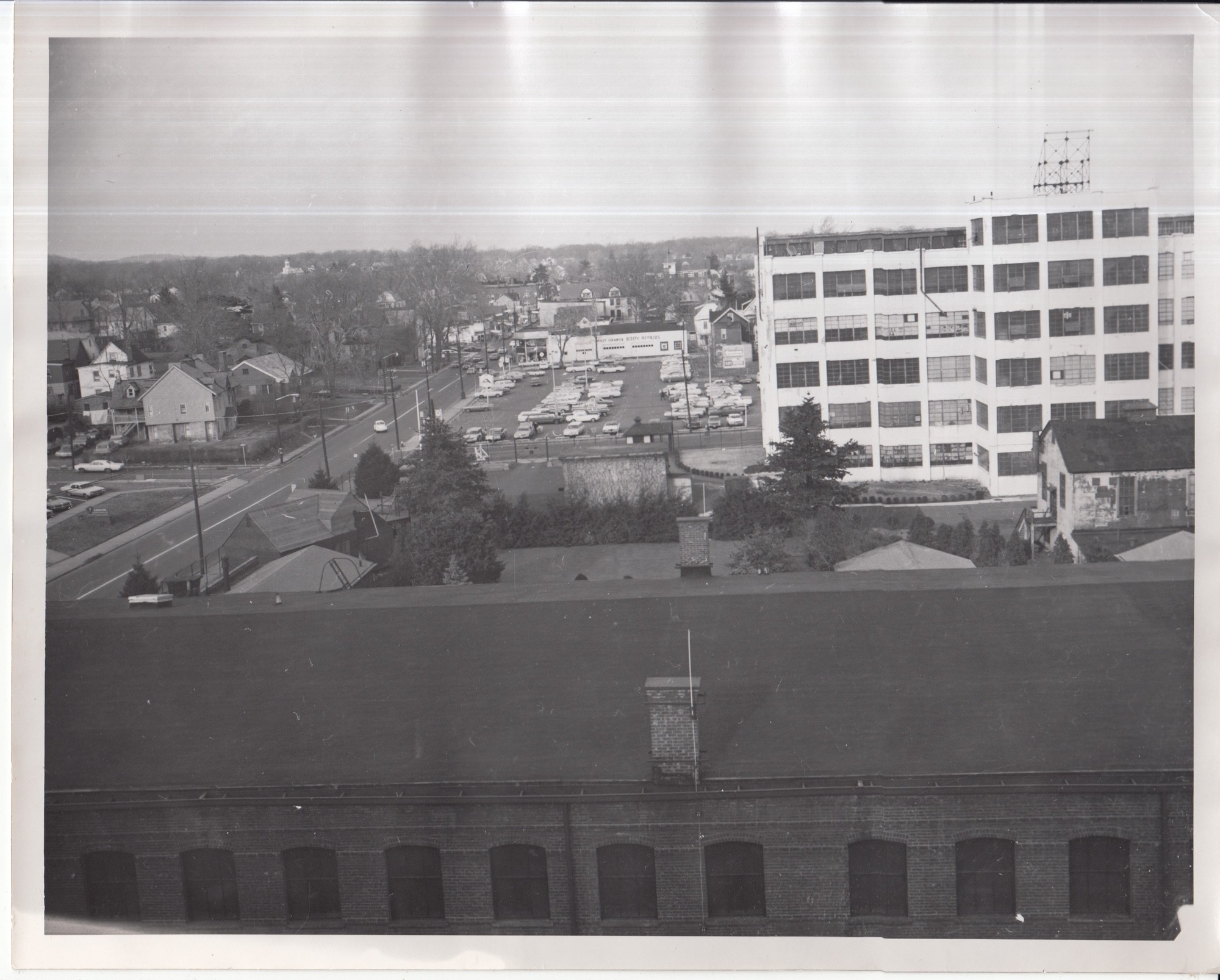 Roof of Building 5 and Building 24, viewed from Building 22.