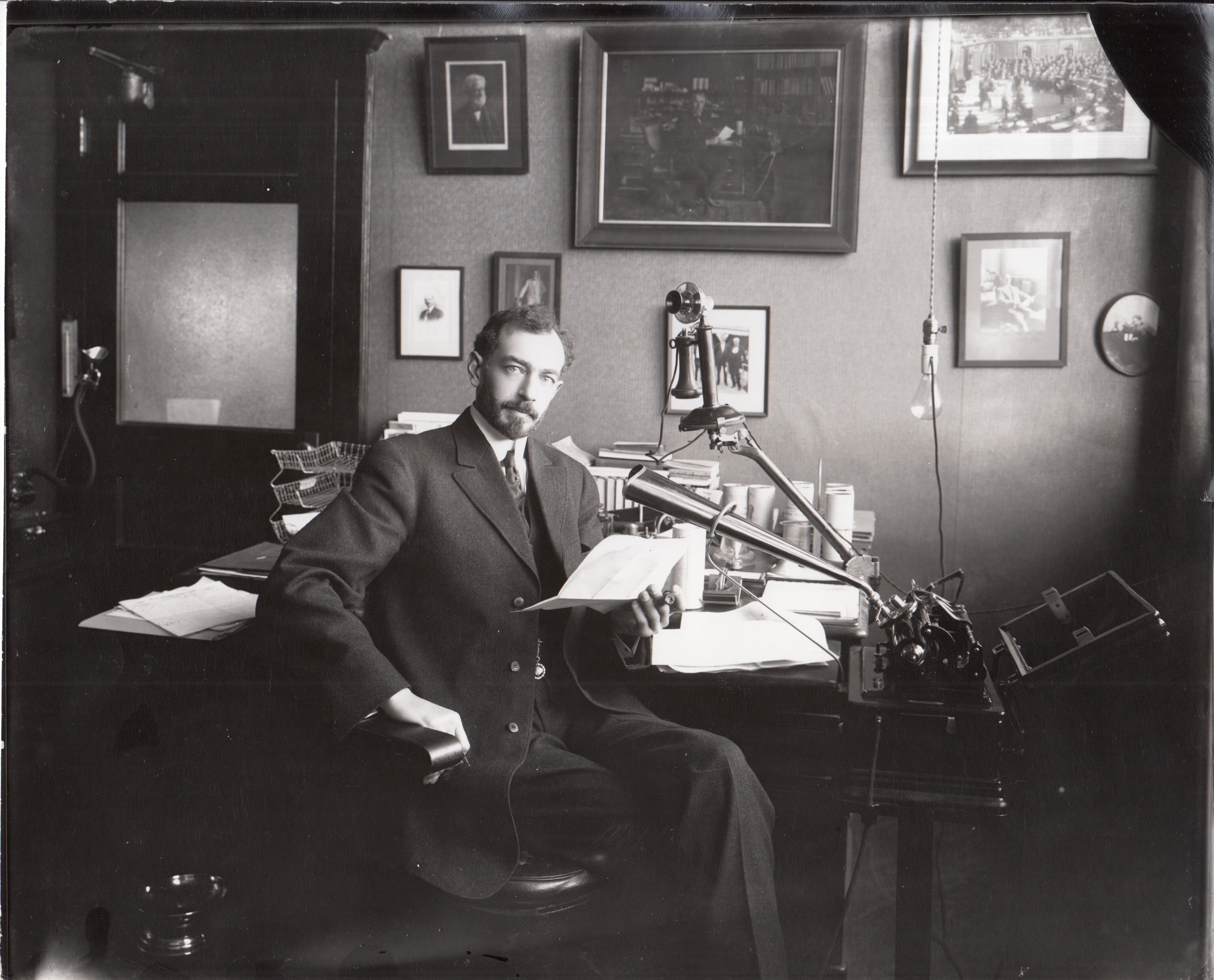 Nelson Durand with Ediphone.