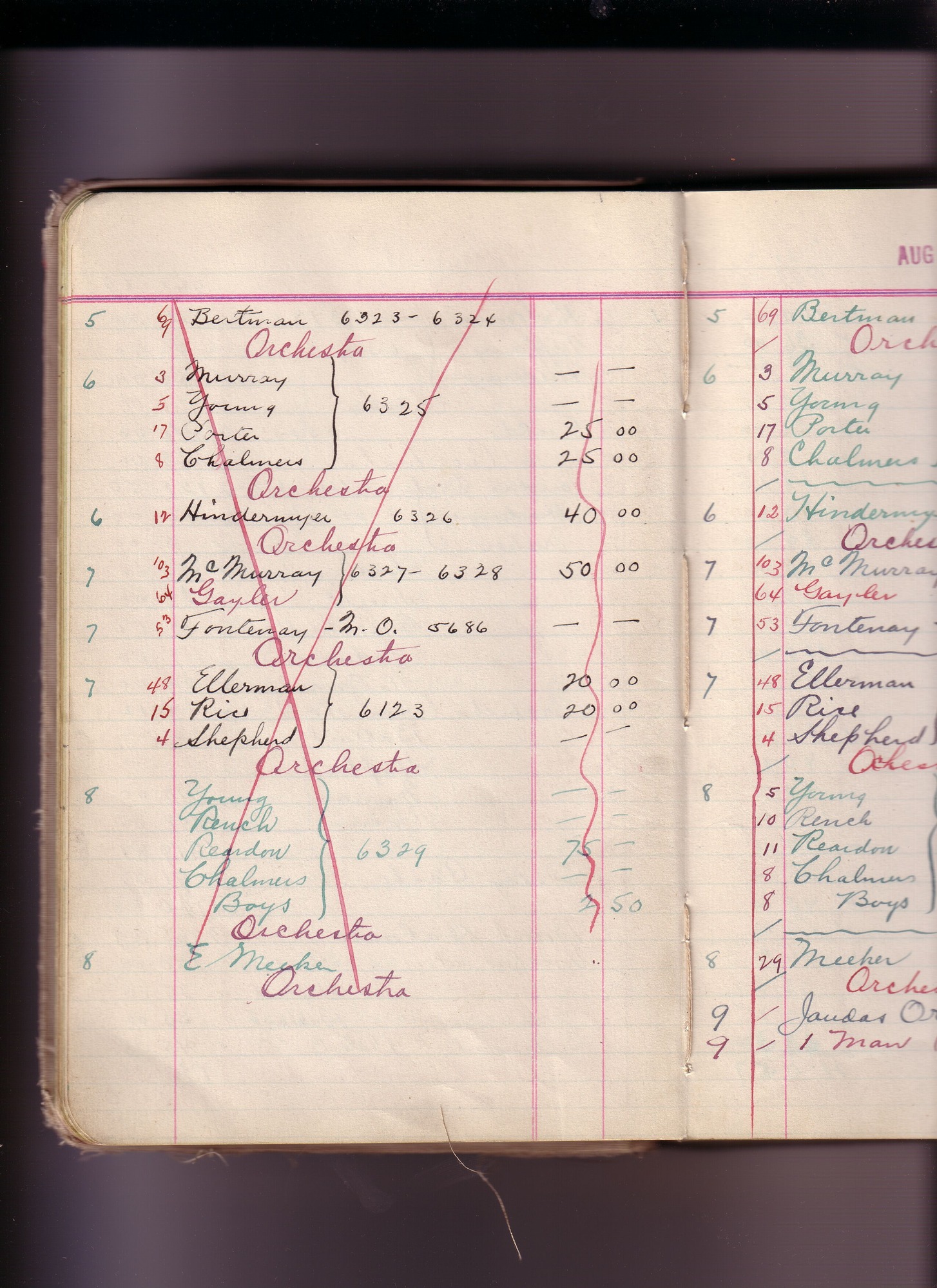 Thomas Edison's New York City Recording Studio Cash Book 16 (of 21), Image 36 (of 305).