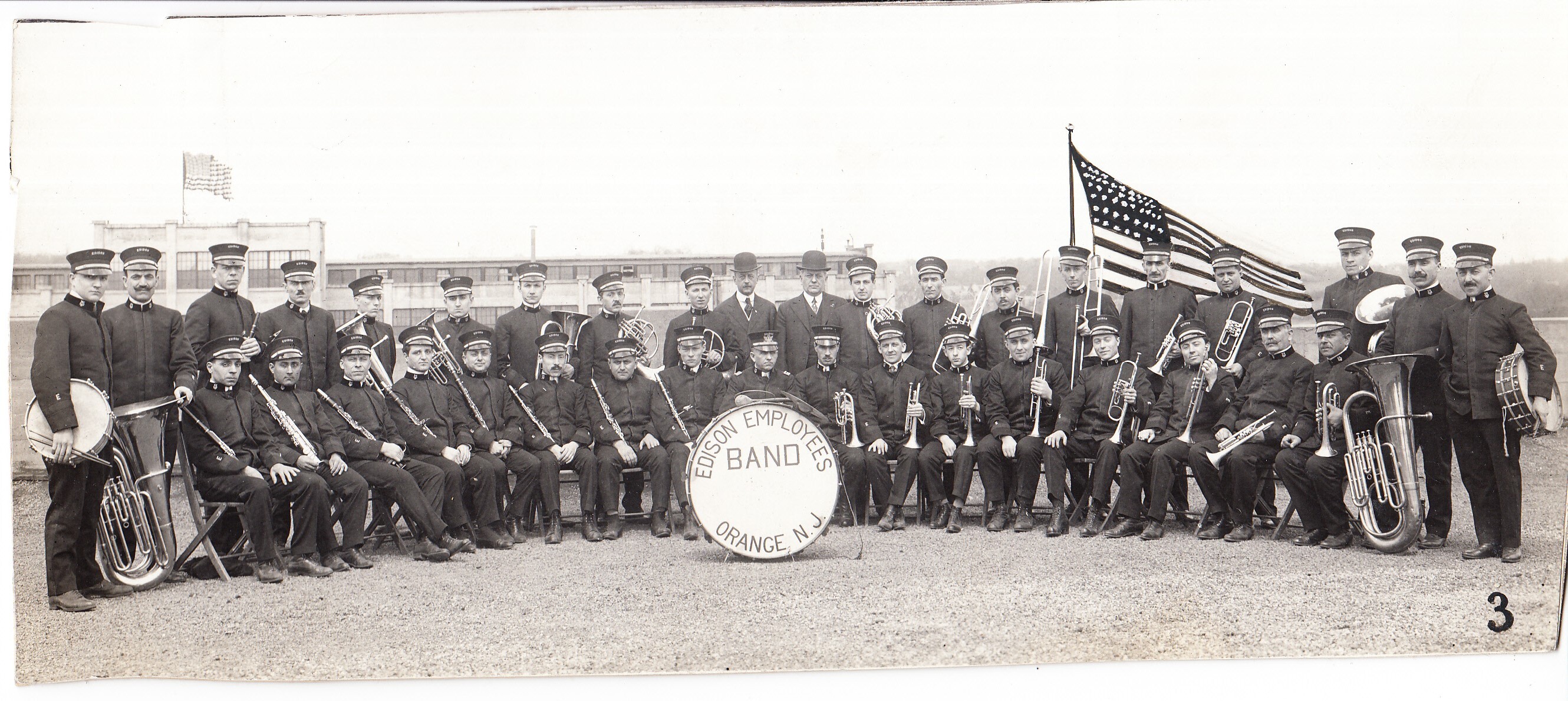 Edison employees' band on the roof of Edison Storage Battery Building.