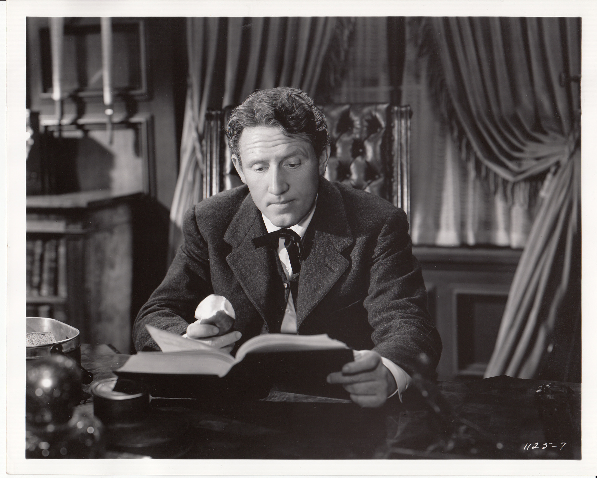 Movie still from "Edison, the Man" with Spencer Tracy as Thomas Edison.