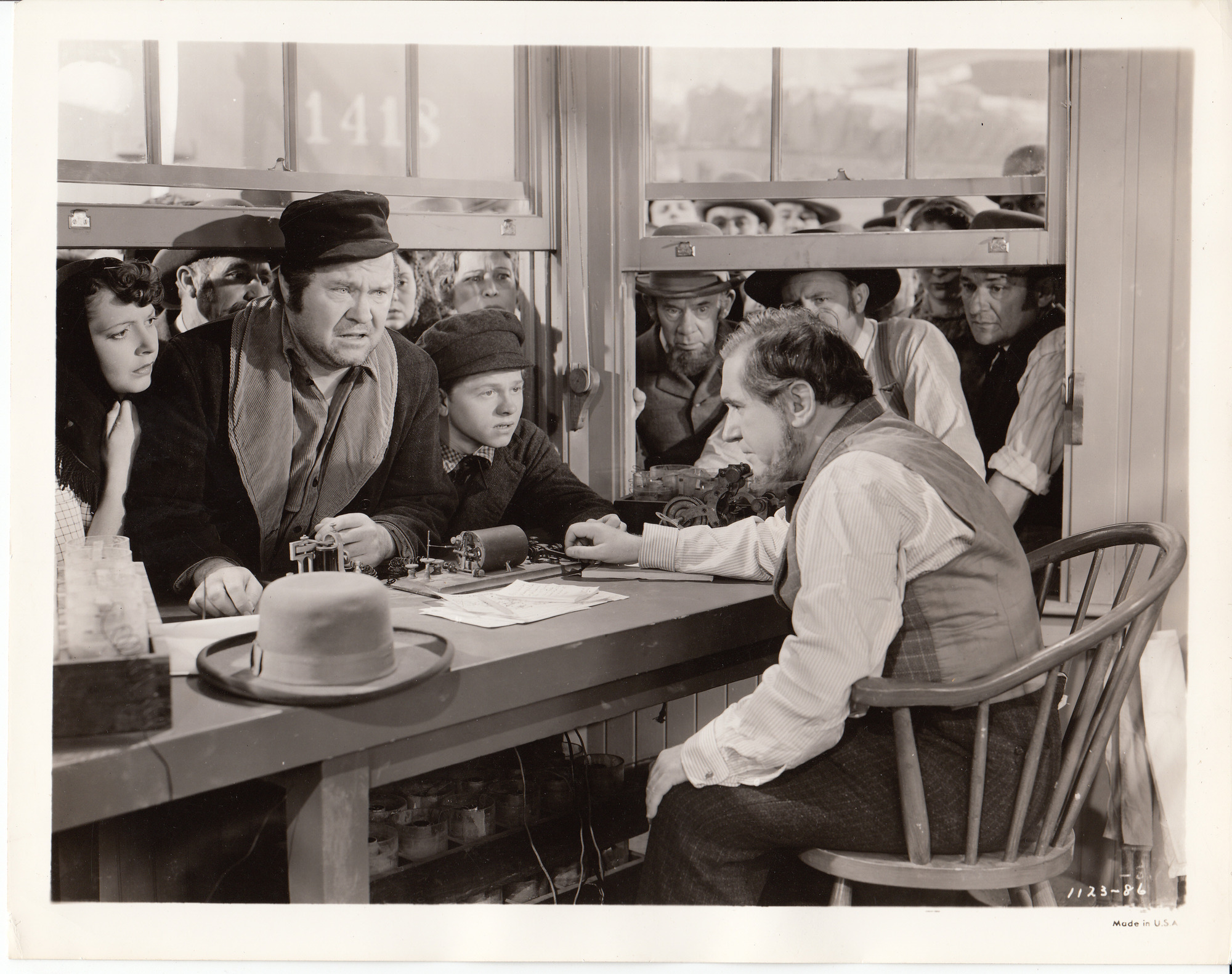 Movie still from "Young Tom Edison" starring Mickey Rooney.