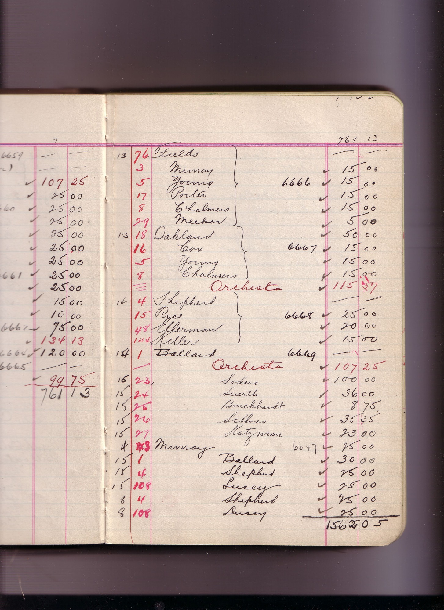 Thomas Edison's New York City Recording Studio Cash Book 16 (of 21), Image 103 (of 305)