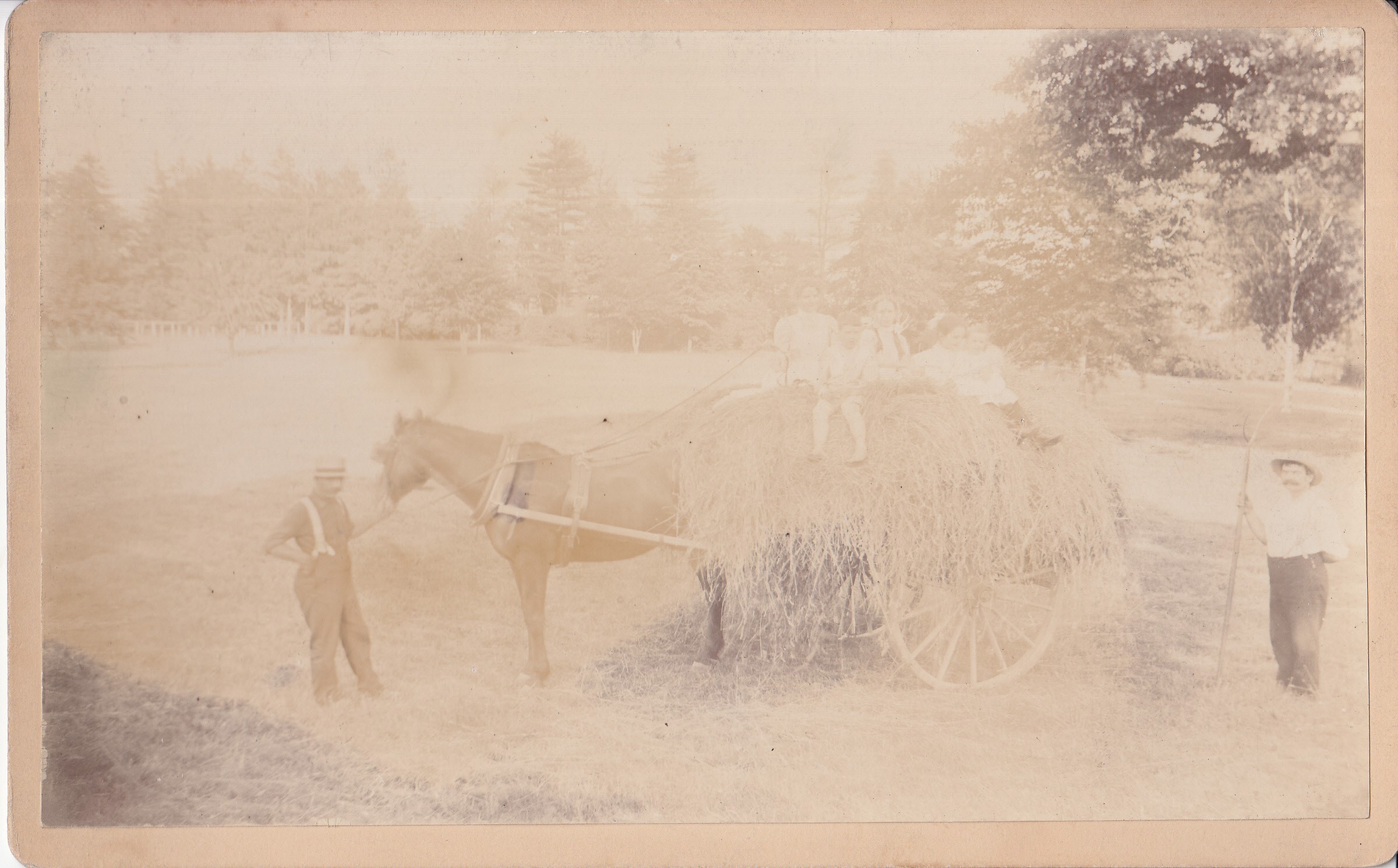 A hayride for the children in front of Glenmont.
