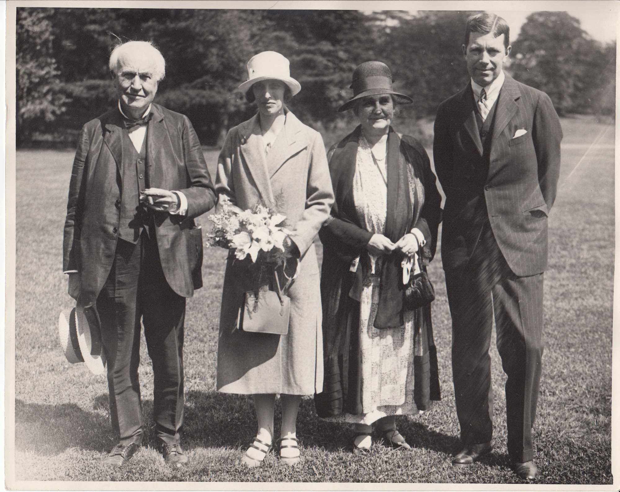 Thomas and Mina Edison with the Crown Prince Gustav Adolf and Crown Princess Louise of Sweden at Glenmont.