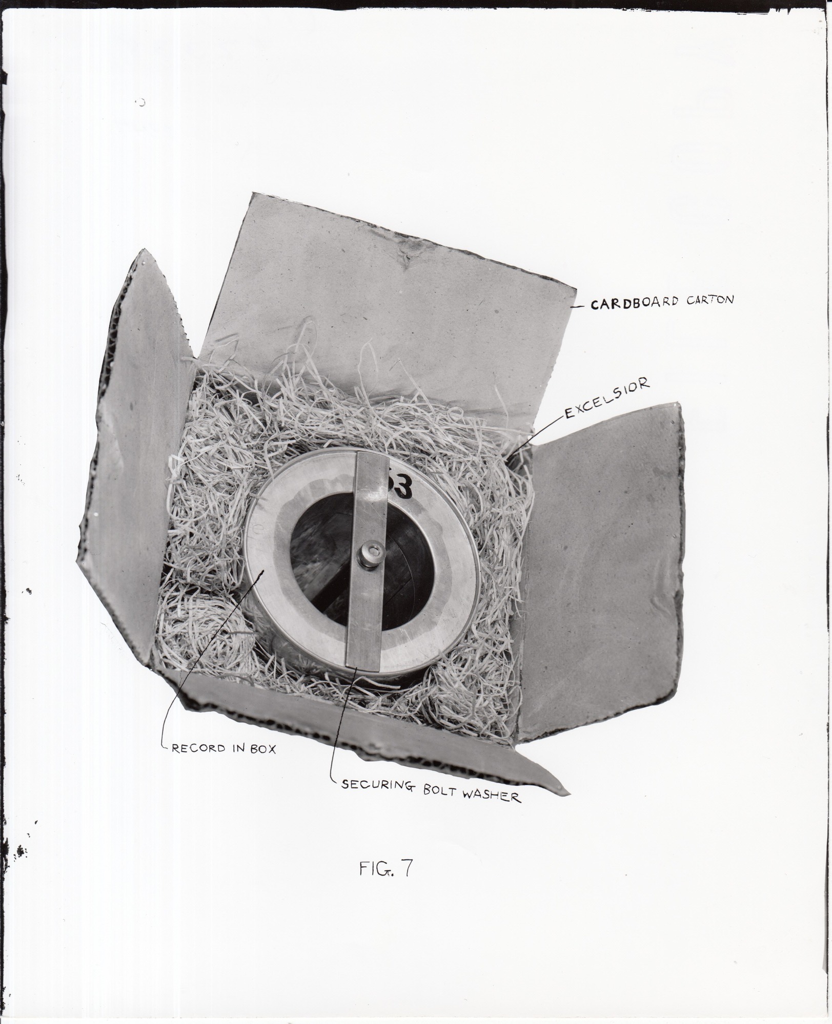 Edison kinetophone, wax cylinder recording, packed for shipment.