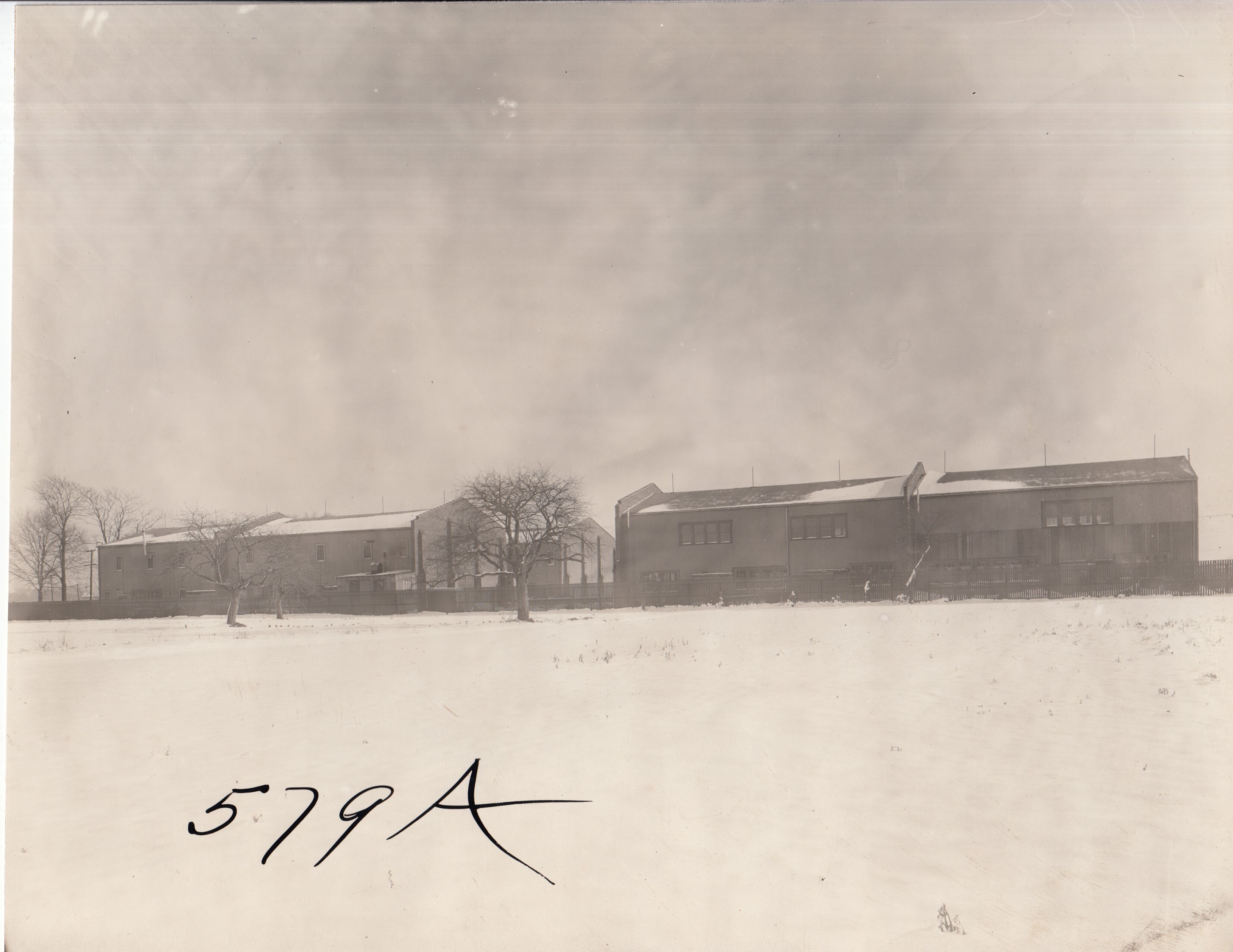 Residential area [near chemical works?], winter.