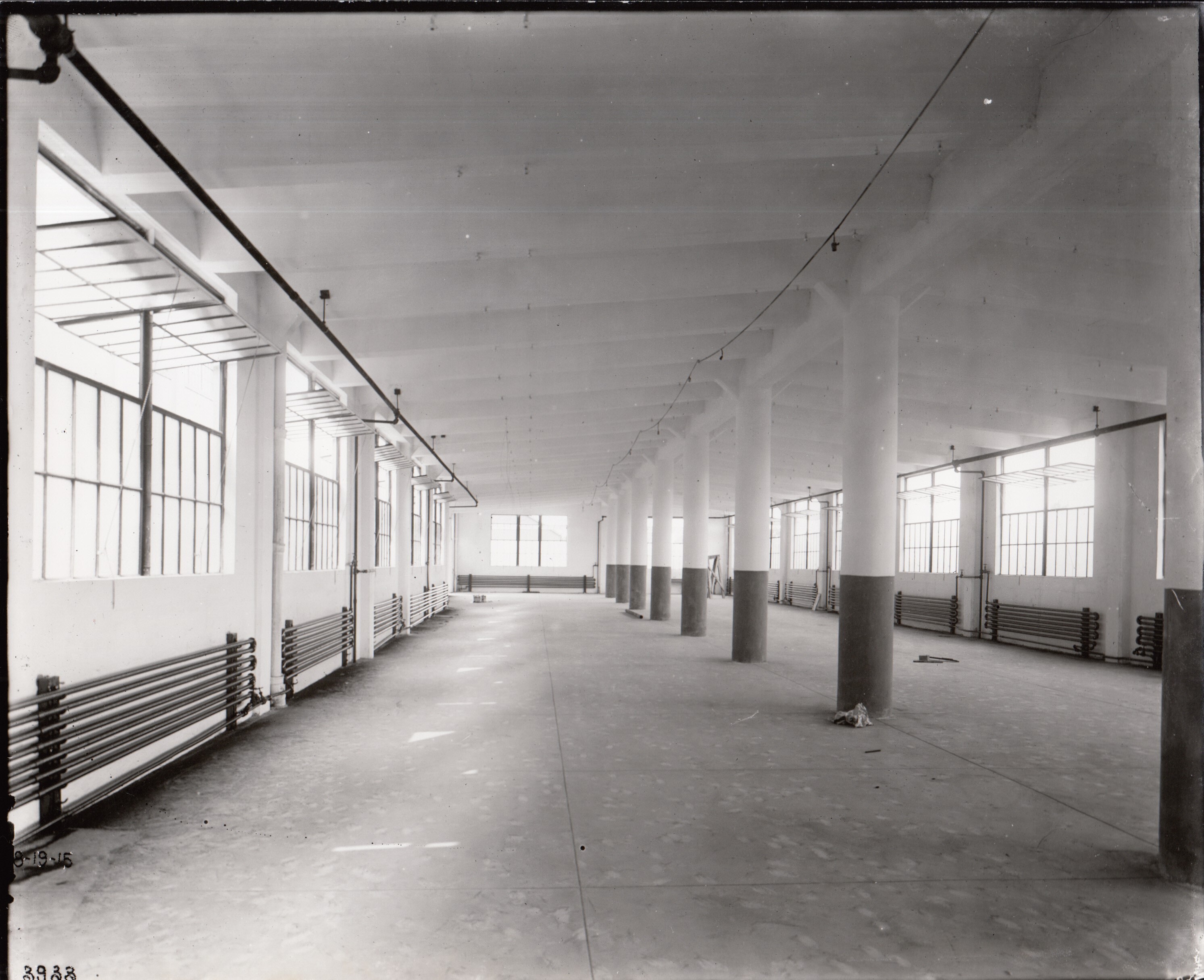 Building 7, interior, third floor, painted.