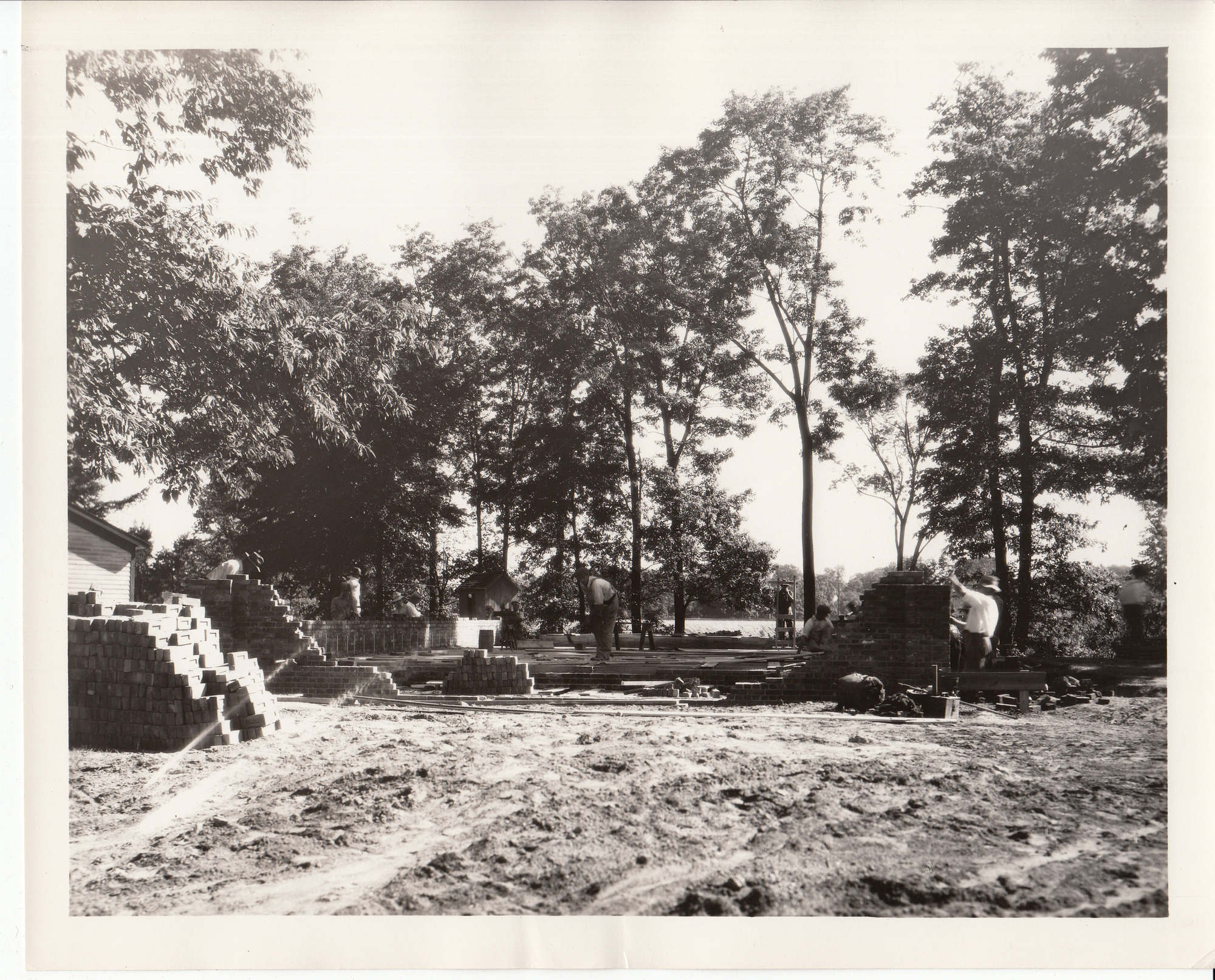 Site of Henry Ford Museum, Dearborn, Michigan, construction activity.