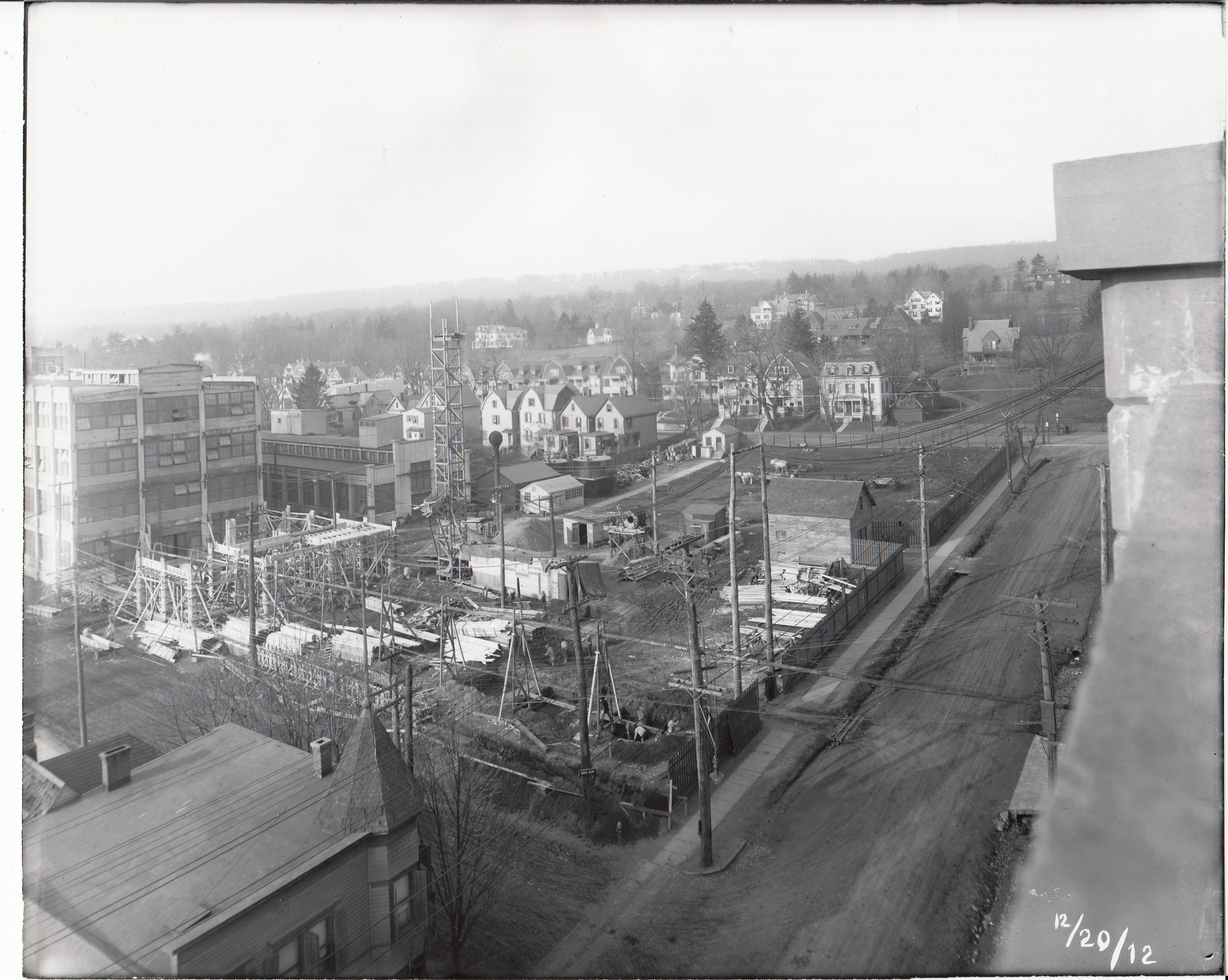 Storage Battery Building under construction, viewed from corner of Ashland Avenue, at left, and Lakeside Avenue.