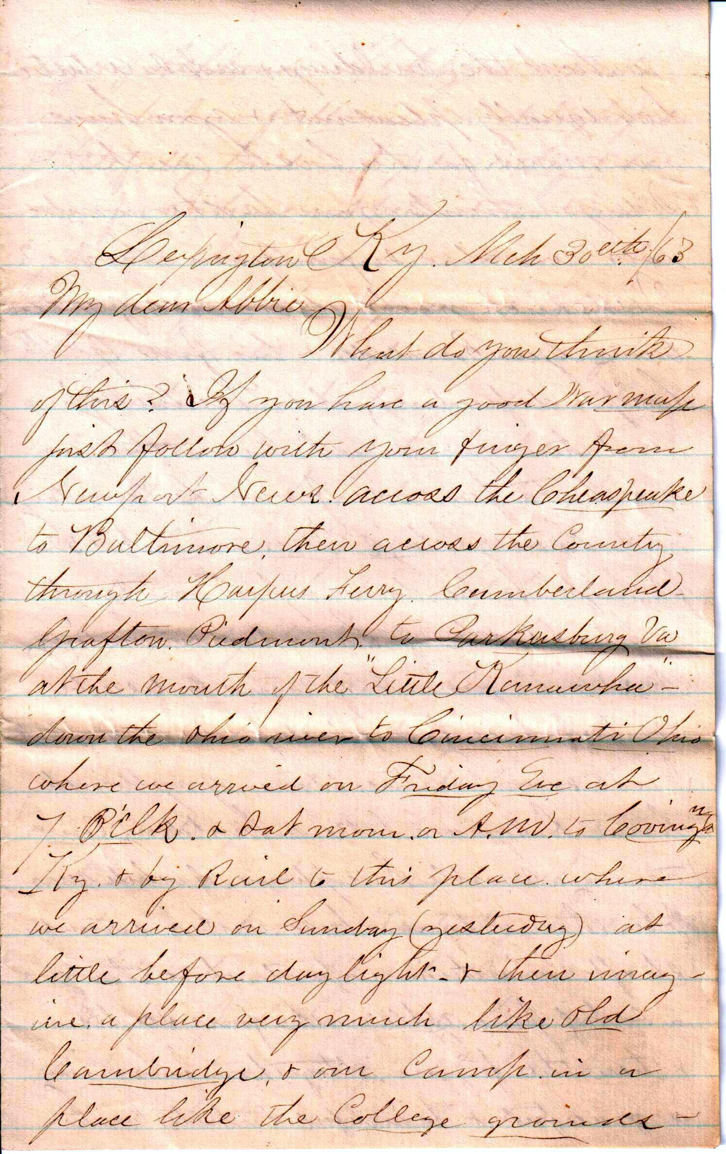 Jerome to Abbie Jaquith, March 30, 1863