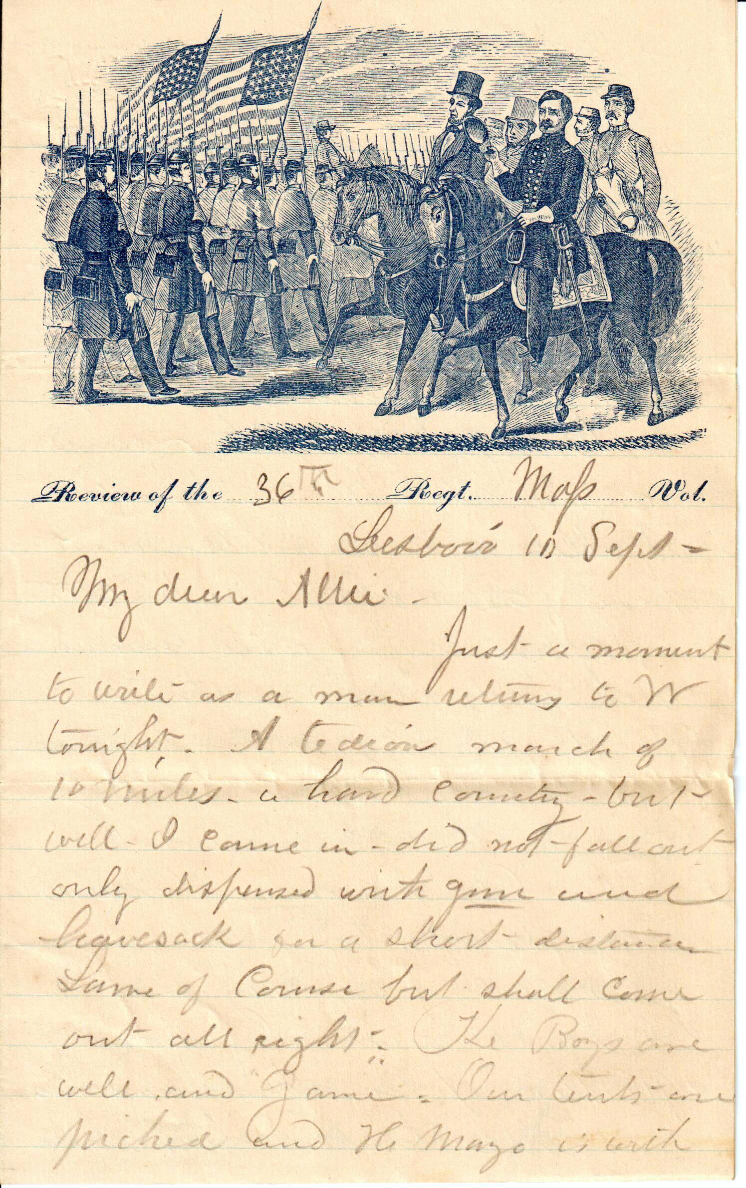 Jerome to Allie, September 10, 1862