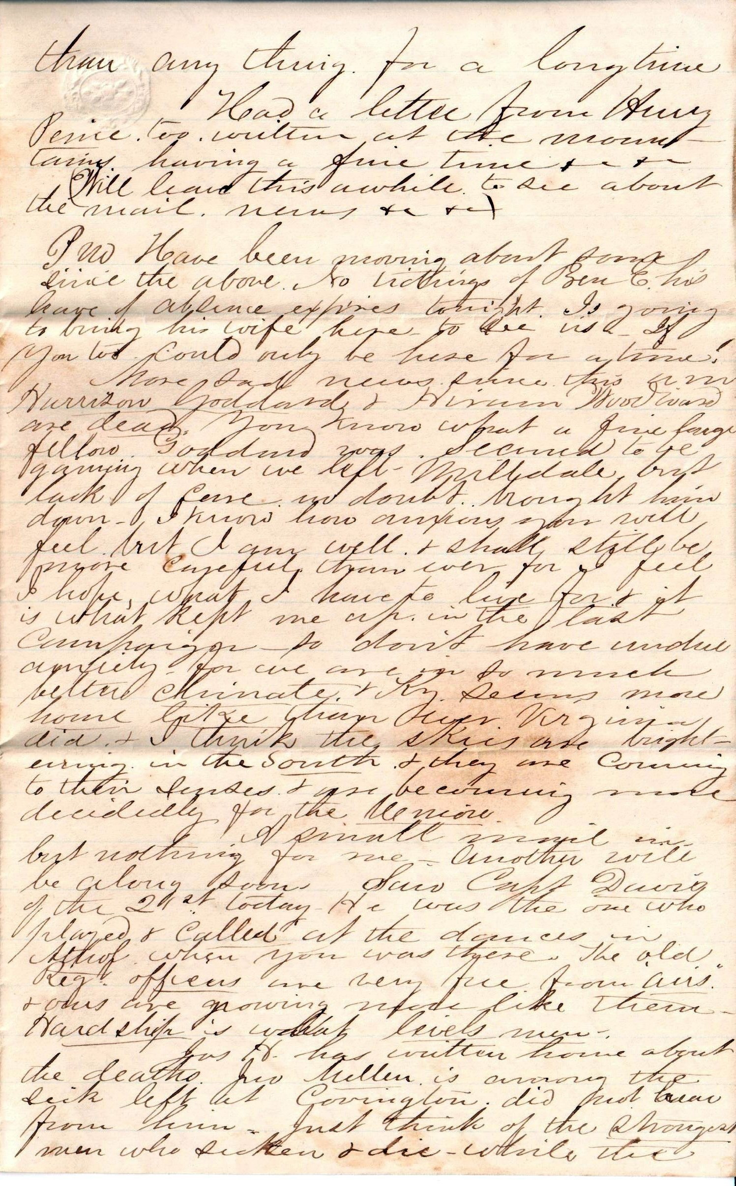 Jerome to Allie, August 19, 1863