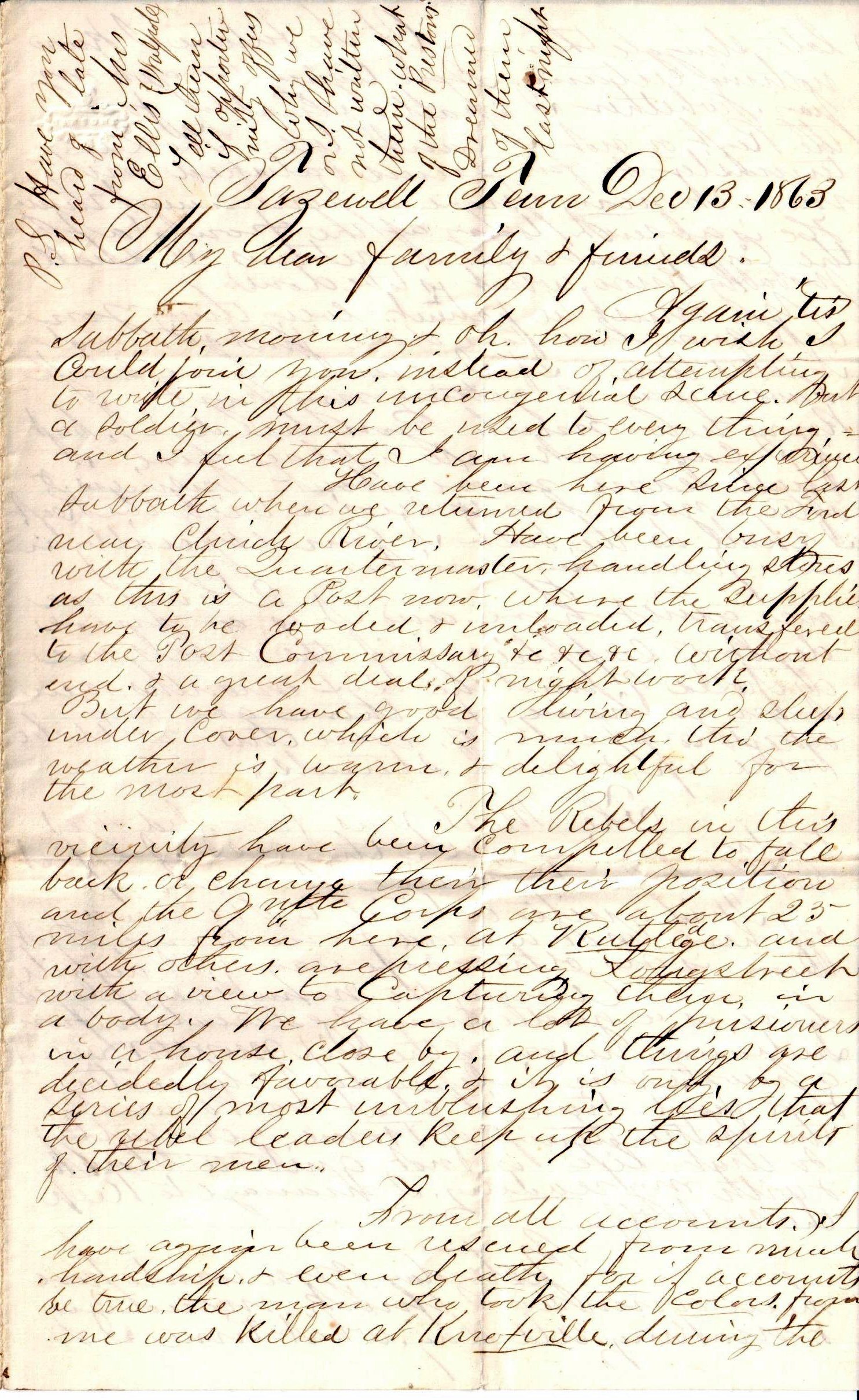 Jerome to Family and Friends, December 13, 1863