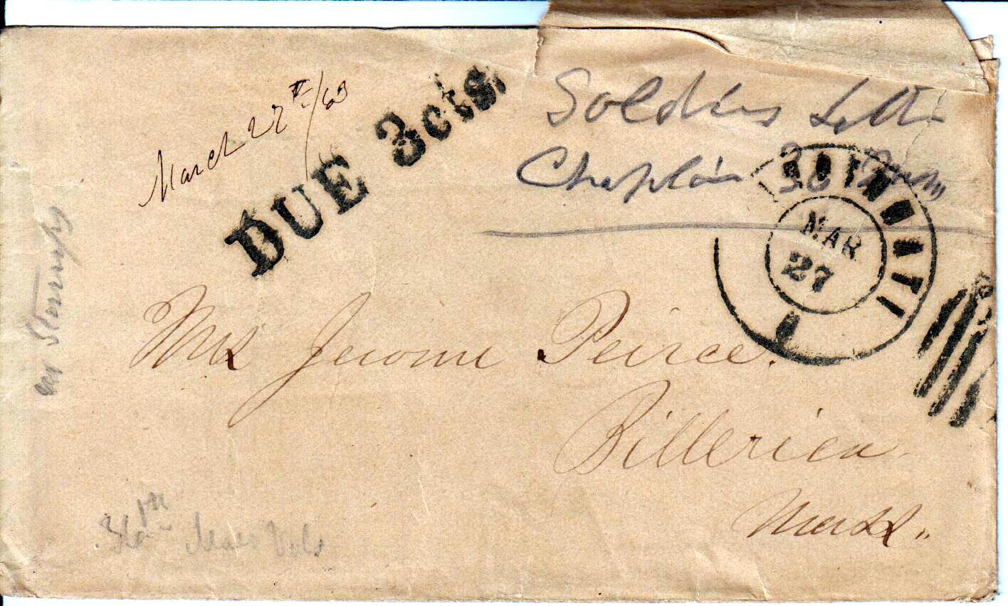 Jerome To Allie, March 22-27, 1863