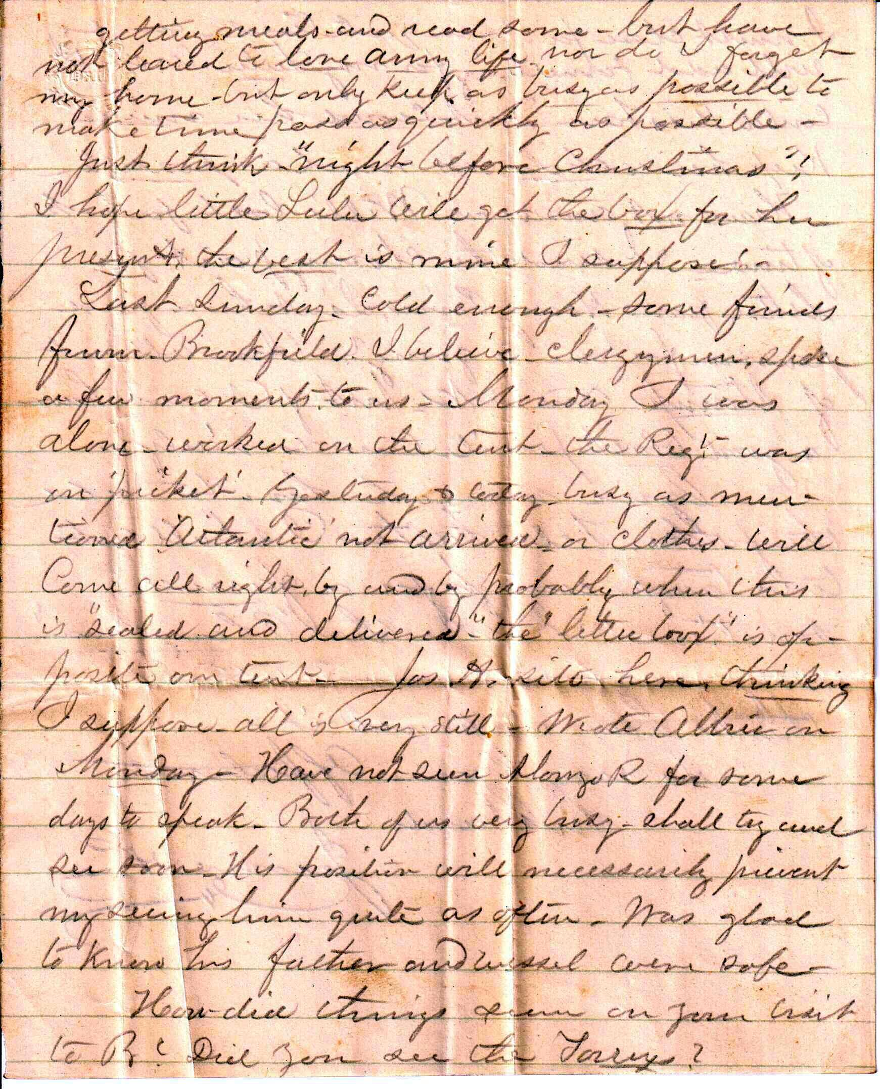 Jerome to Allie and Lulu, December 24, 1862