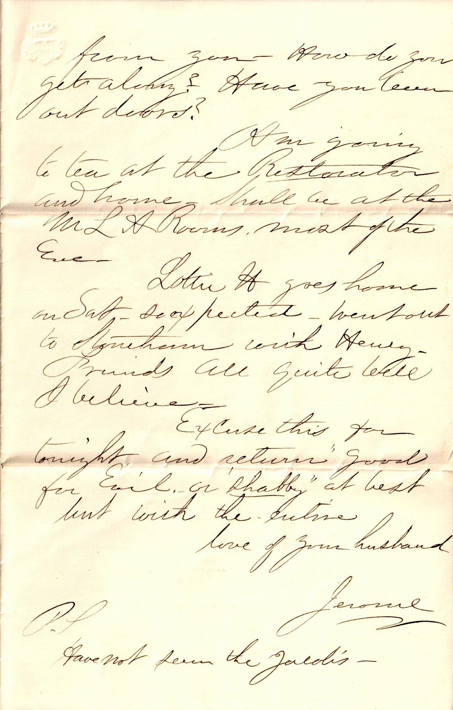 Jerome to Allie, July 13, 1857